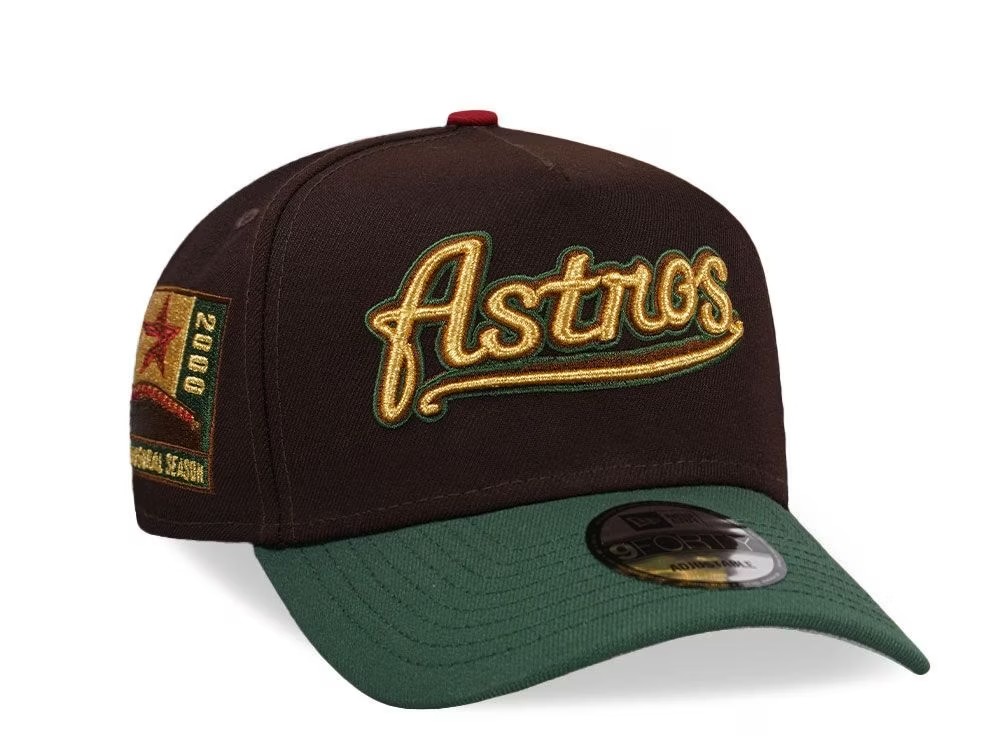 NEW ERA HOUSTON ASTROS BRONZE 9 TWENTY ADJUSTABLE 9FORTY A- FRAME BASEBALL CAP UNISEX HAT-COLLECTION SERIES
