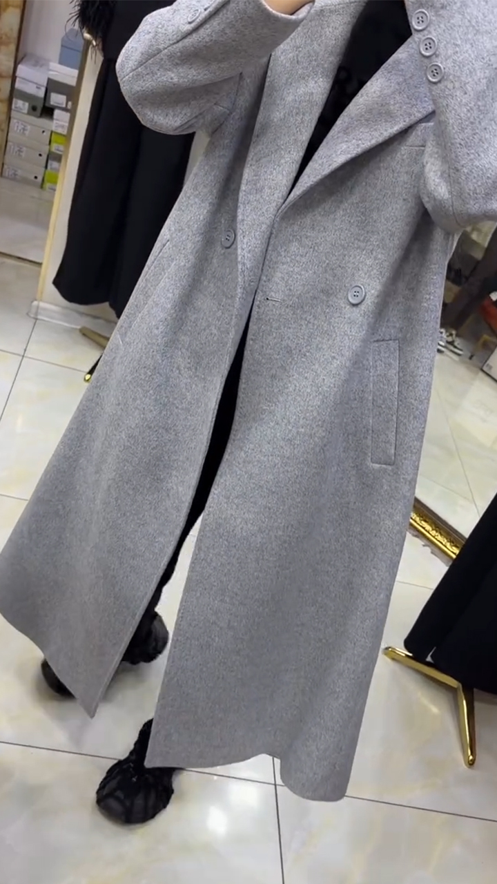 Women Lapel Solid Color Casual Trench Coat