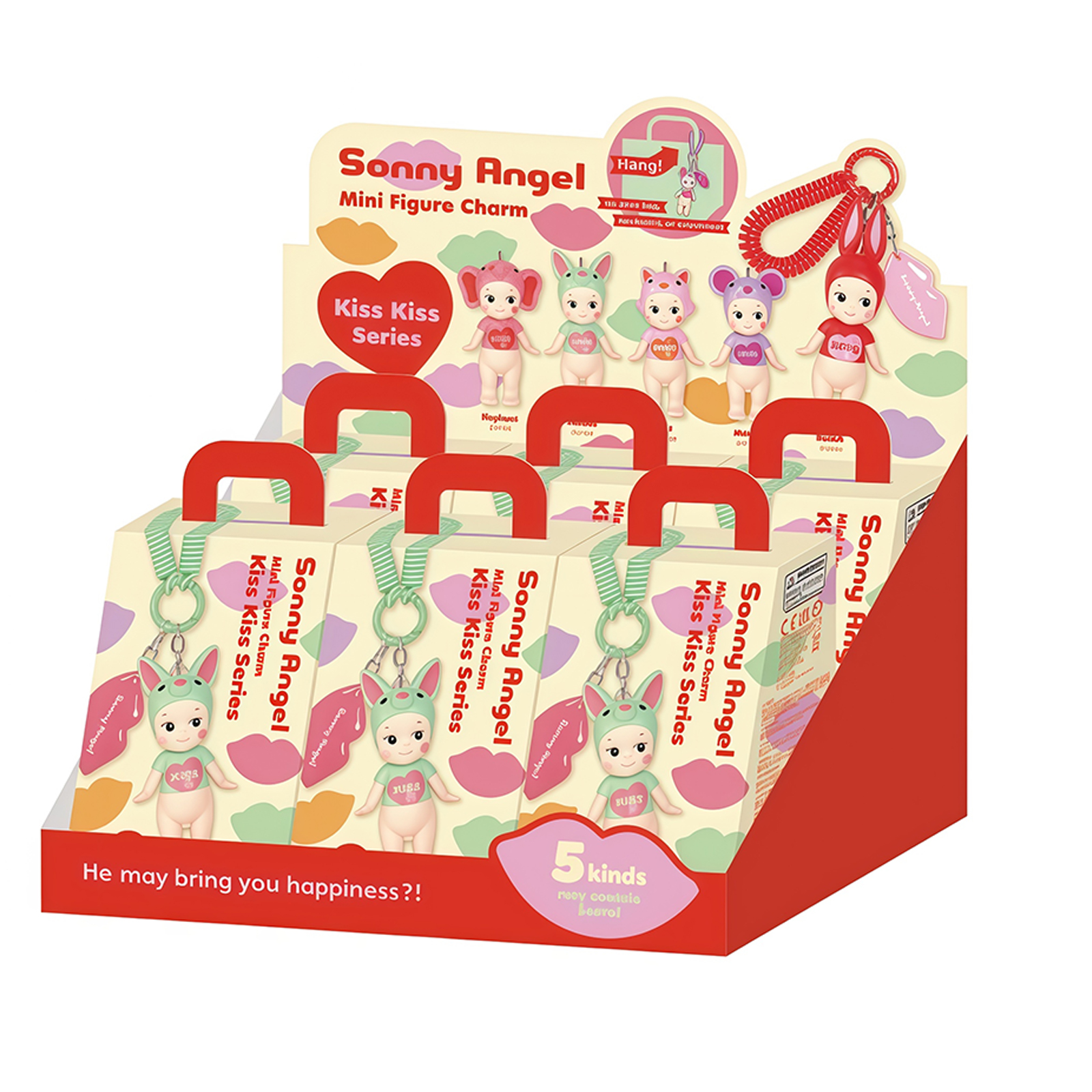 Sonny Angel Kiss Kiss Keychain Charm Series Assorted Sealed Blind Box Original Mini Figure, Limited Edition