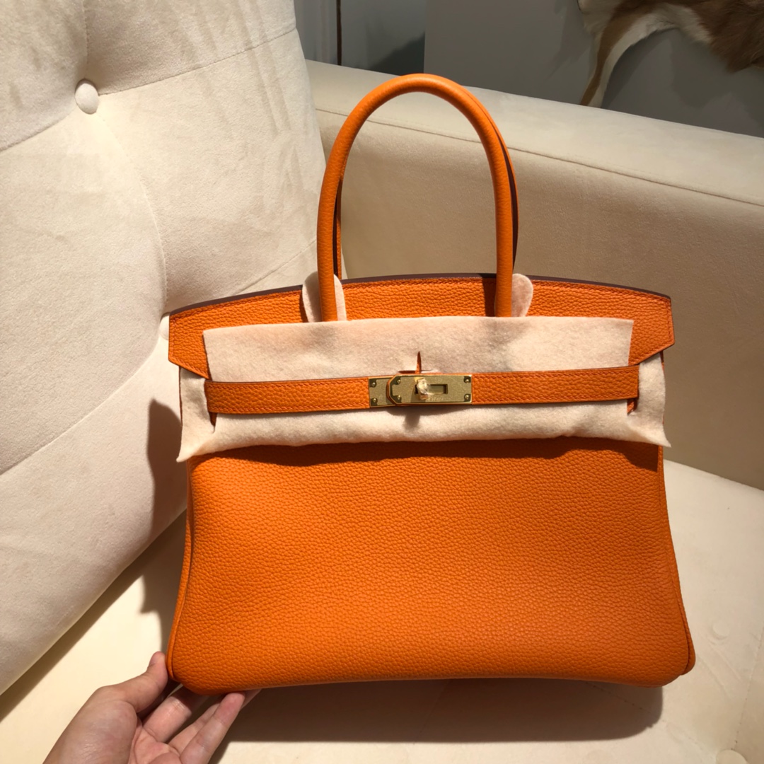 Túi xách hermes birkin  màu cam