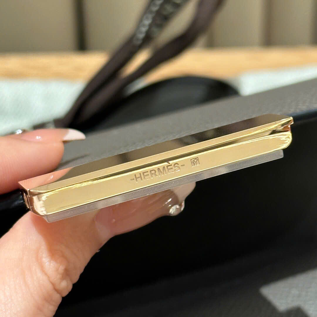 Túi xách Hermes Constance màu xám logo vàng