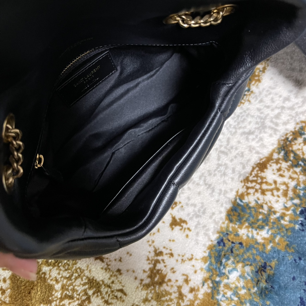 T&uacute;i X&aacute;ch YSL LououPuffer 759337 M&agrave;u Đen Kh&oacute;a V&agrave;ng