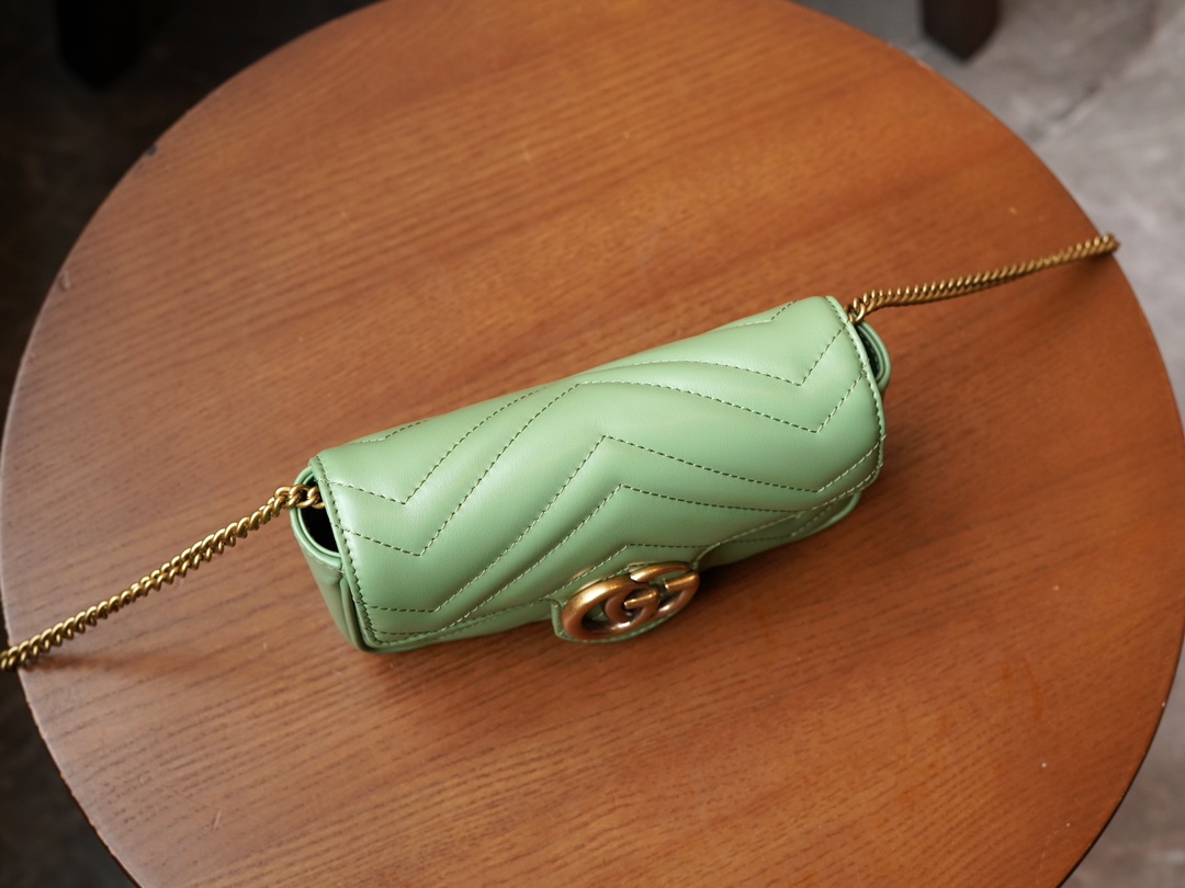 T&uacute;i X&aacute;ch Nữ Sac Super Mini GG Marmont 476433 M&agrave;u Xanh L&aacute; 