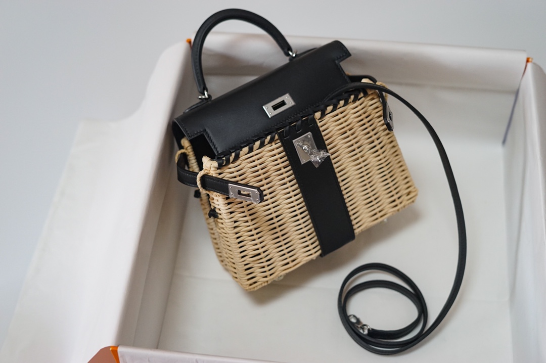 Túi xách hermes Kelly Picnc màu đen