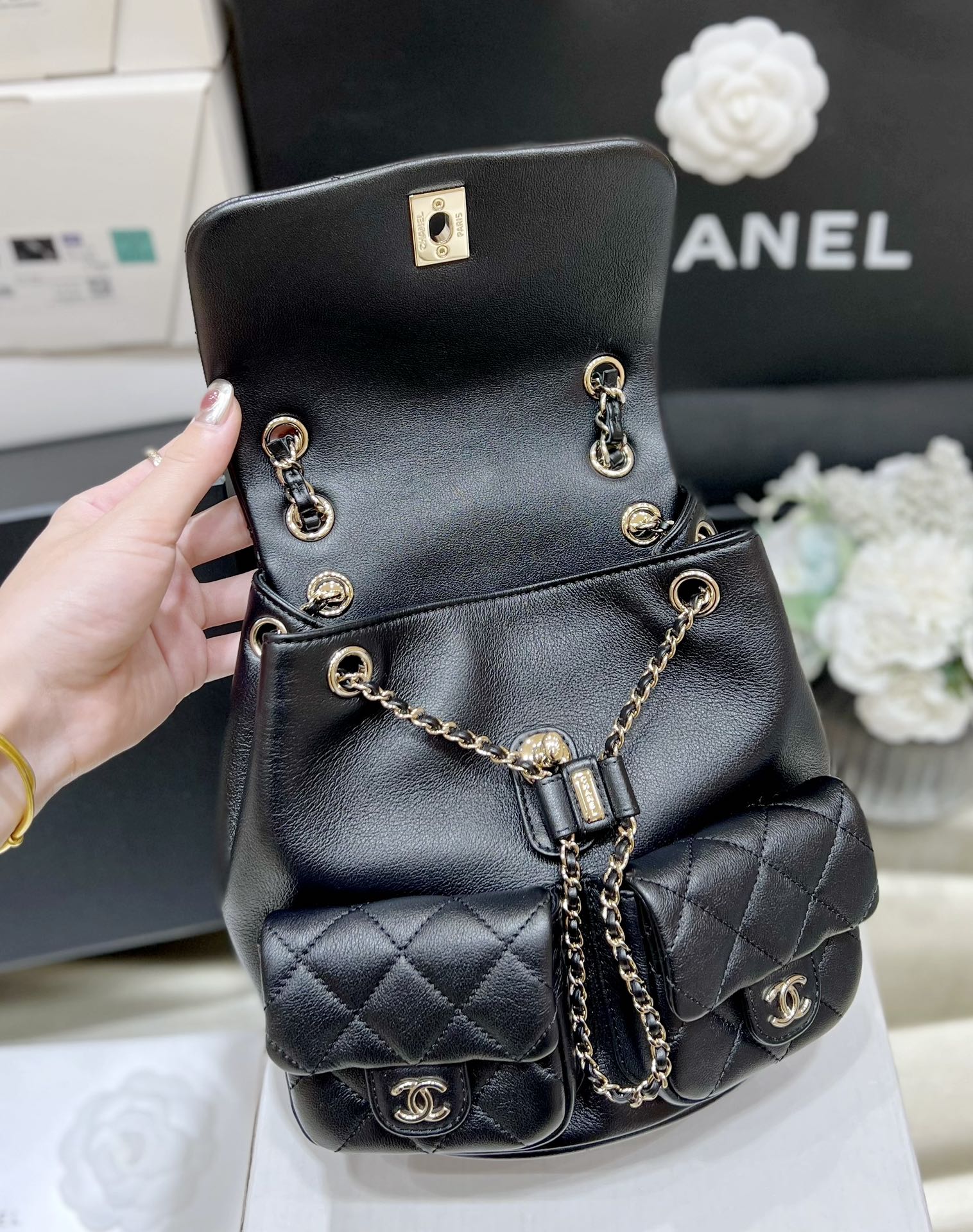Balo Chanel Nữ AP3860 M&agrave;u Đen