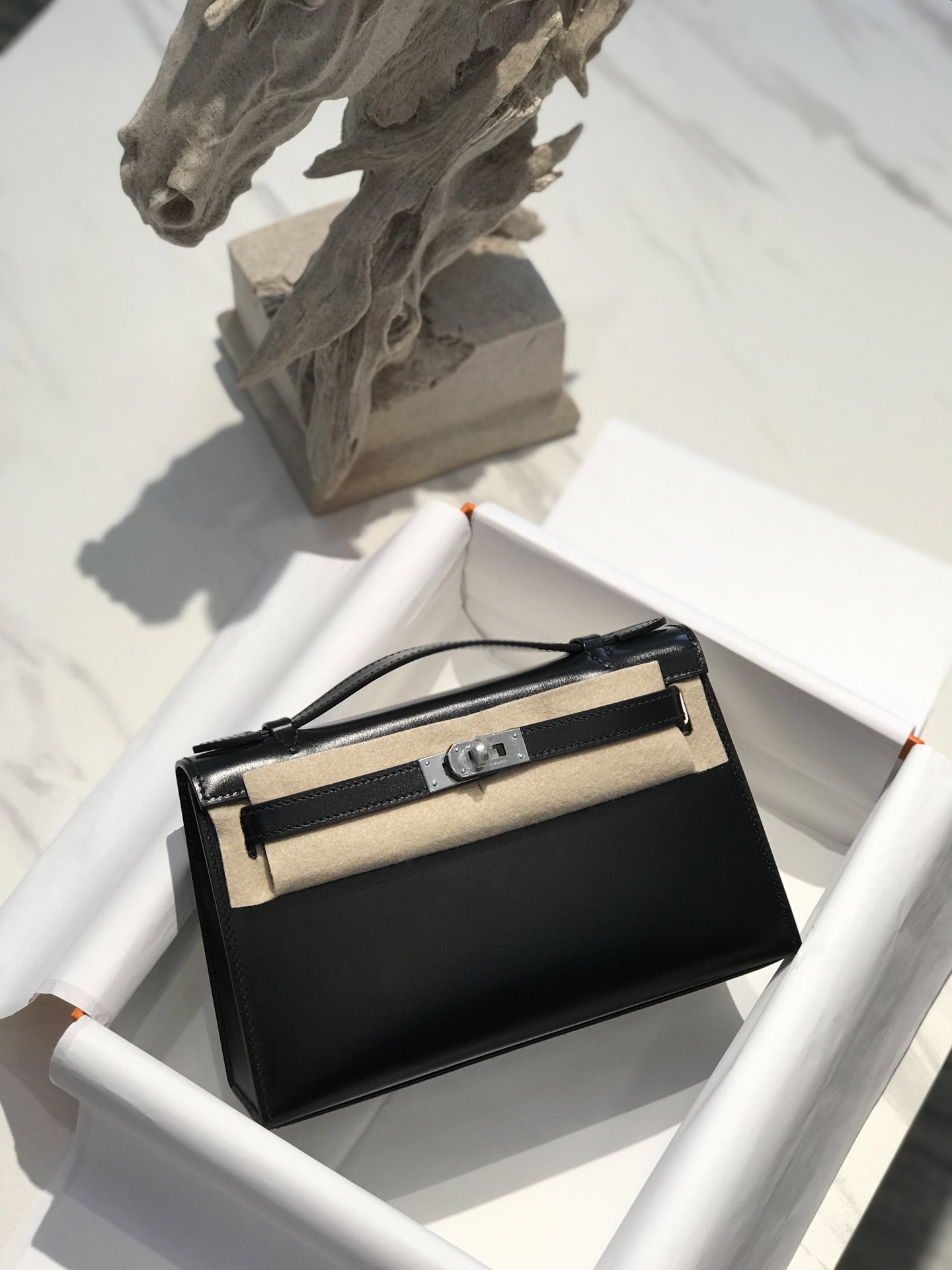 Túi xách hermes mini  kelly box màu đen