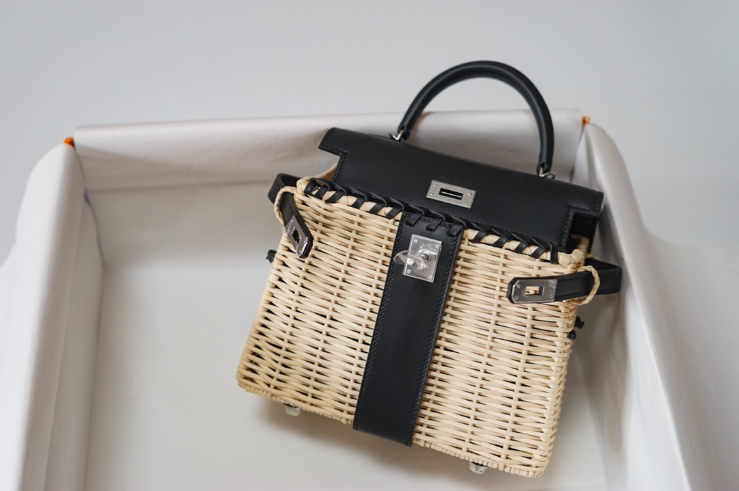Túi xách hermes Kelly Picnc màu đen