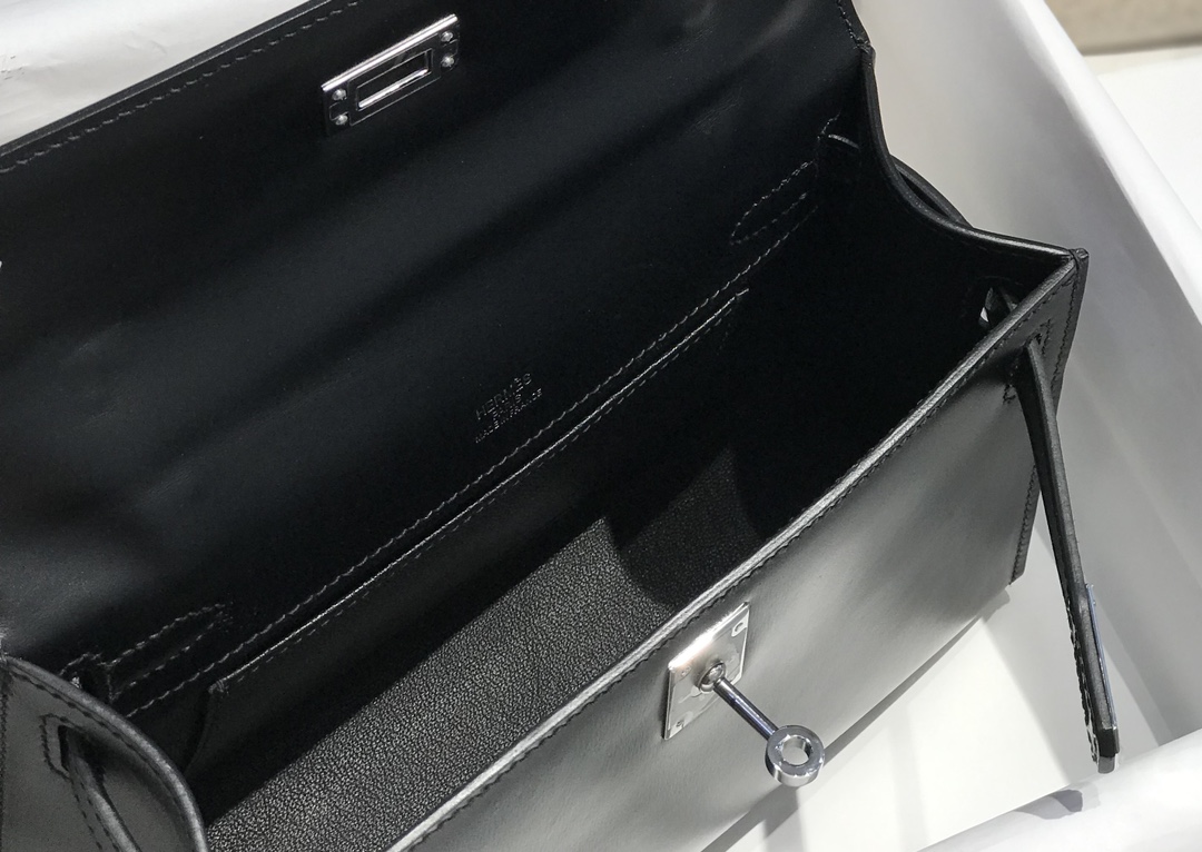 Túi xách hermes mini  kelly box màu đen