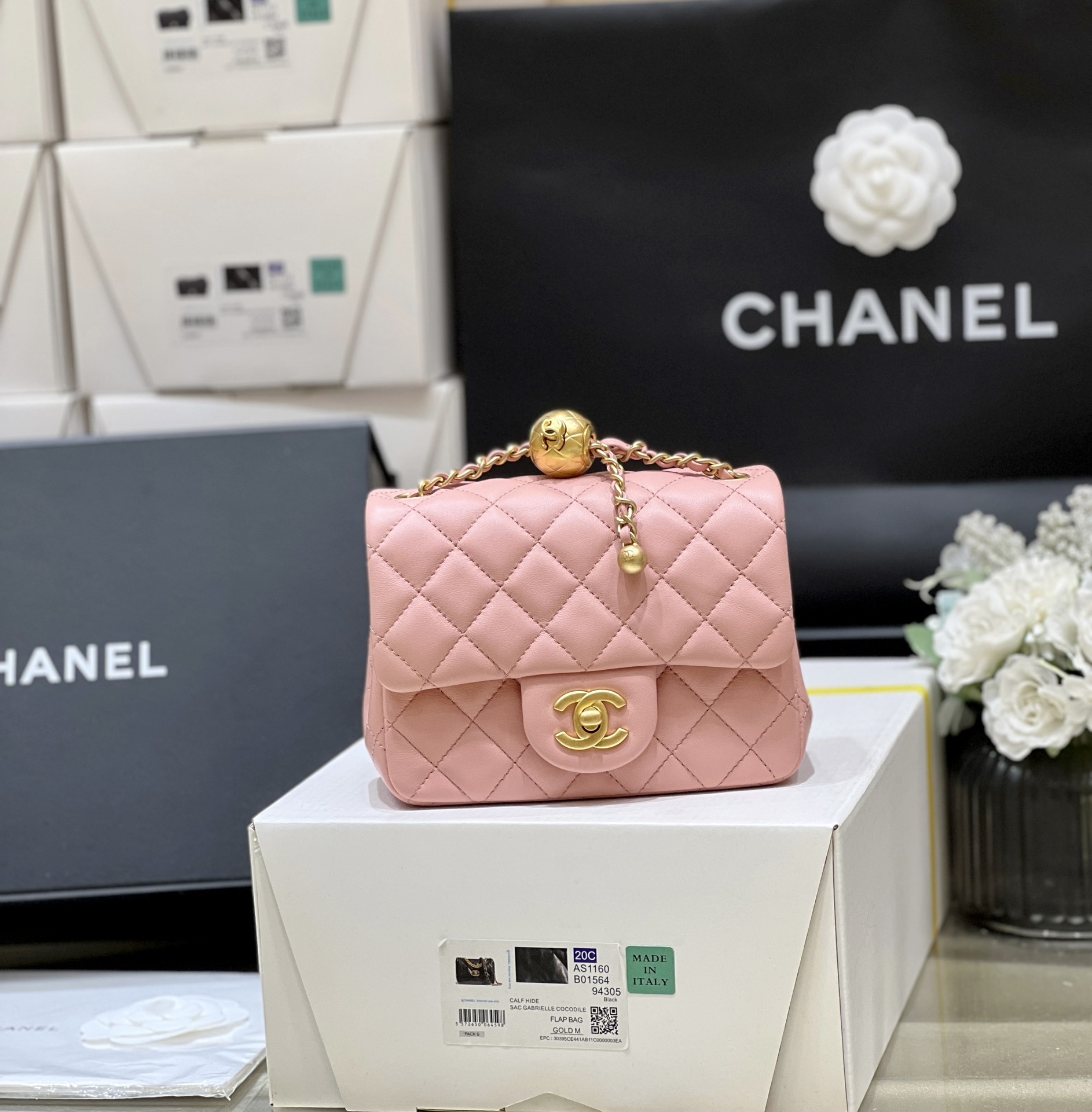 T&uacute;i X&aacute;ch Chanel CF Mini M&agrave;u Hồng AS1786 