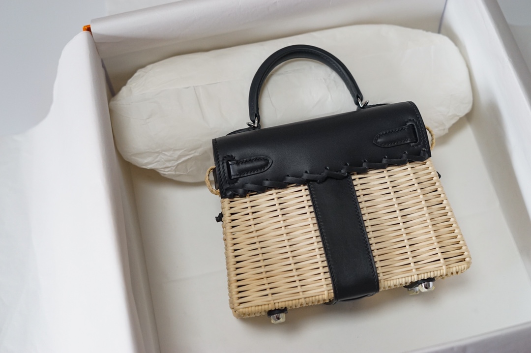 Túi xách hermes Kelly Picnc màu đen