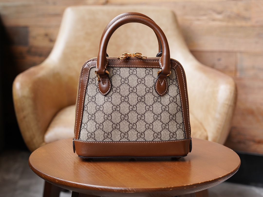 Túi Xách Nữ Mini Gucci Horsebit 1955 640716  Logo Nâu