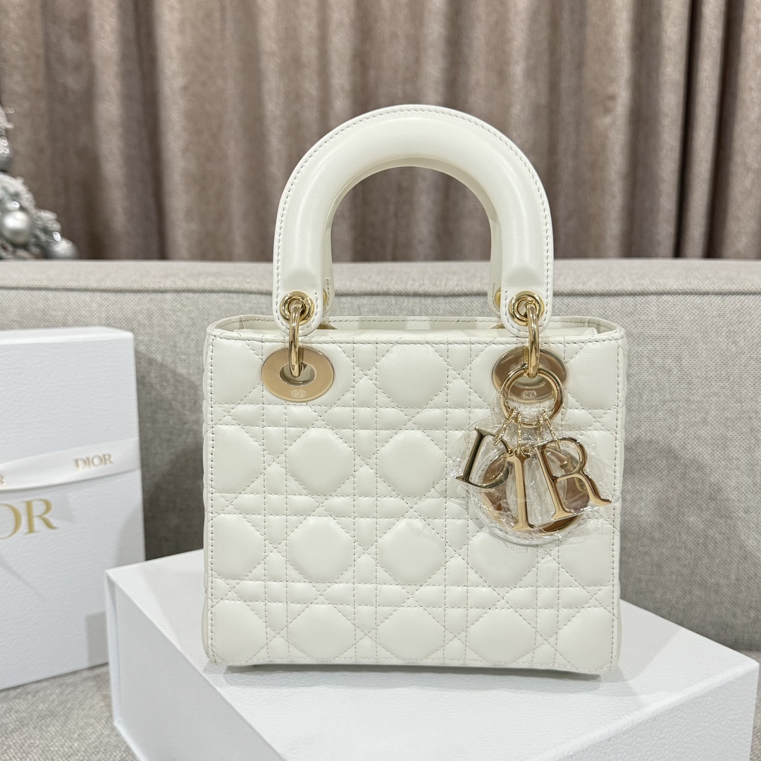 Túi Xách tay Lady Dior Nữ Màu Trắng