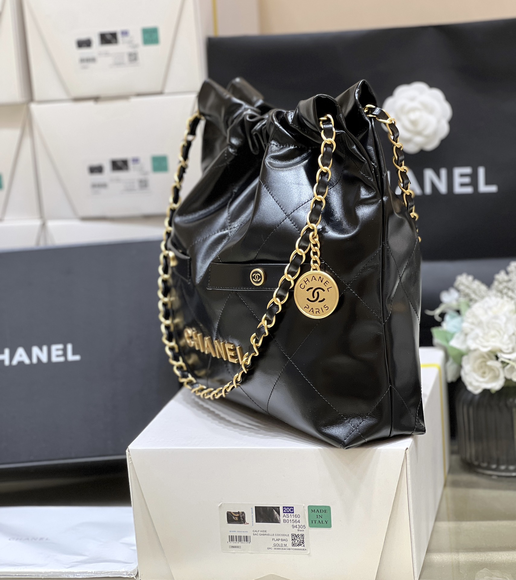 T&uacute;i X&aacute;ch Nữ Chanel 22Bag AS3260 M&agrave;u Đen 