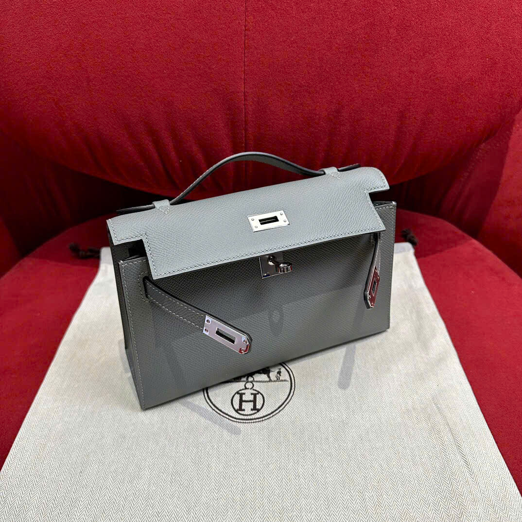 Túi Hermes Kelly màu xám