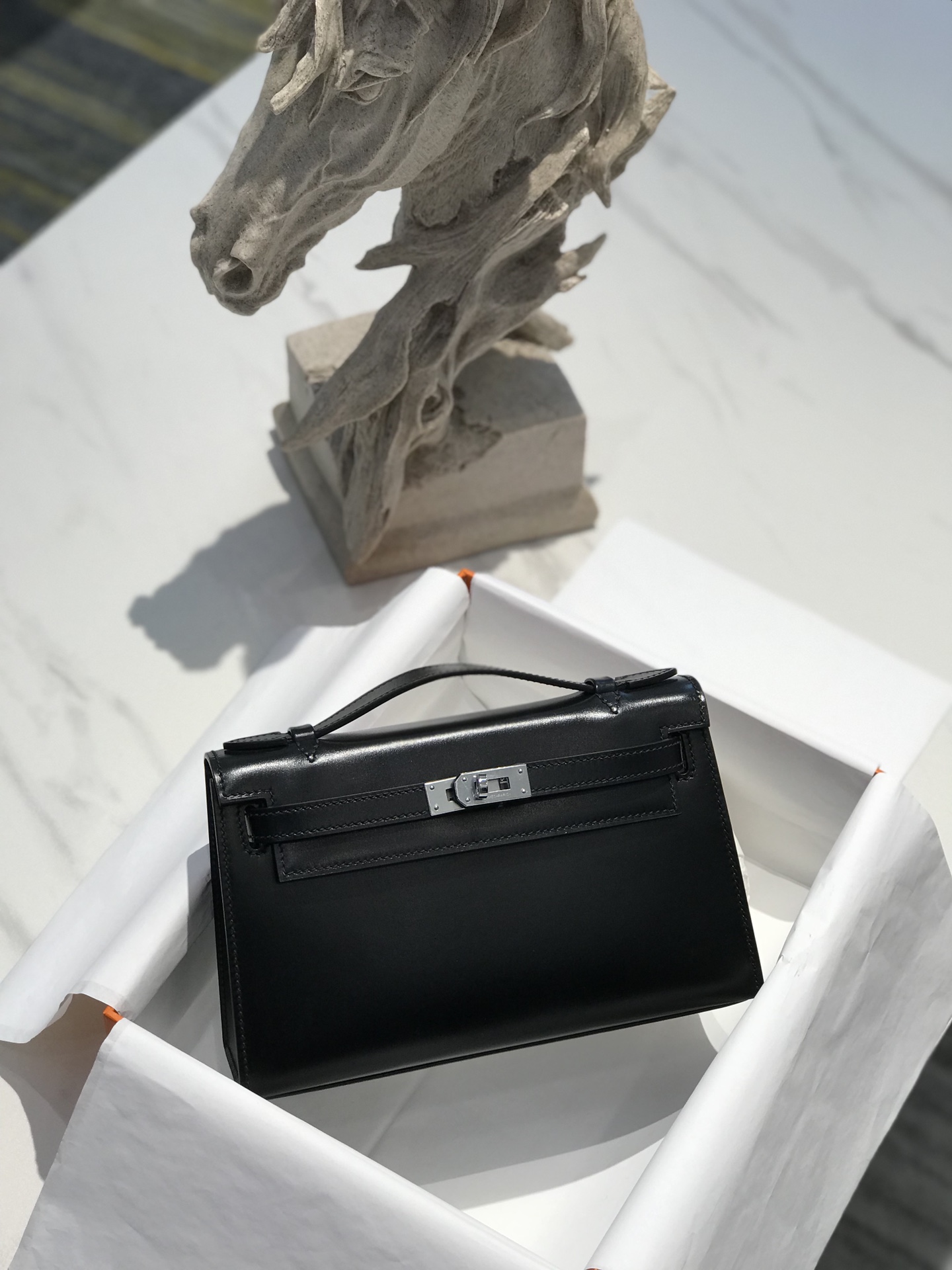Túi xách hermes mini  kelly box màu đen
