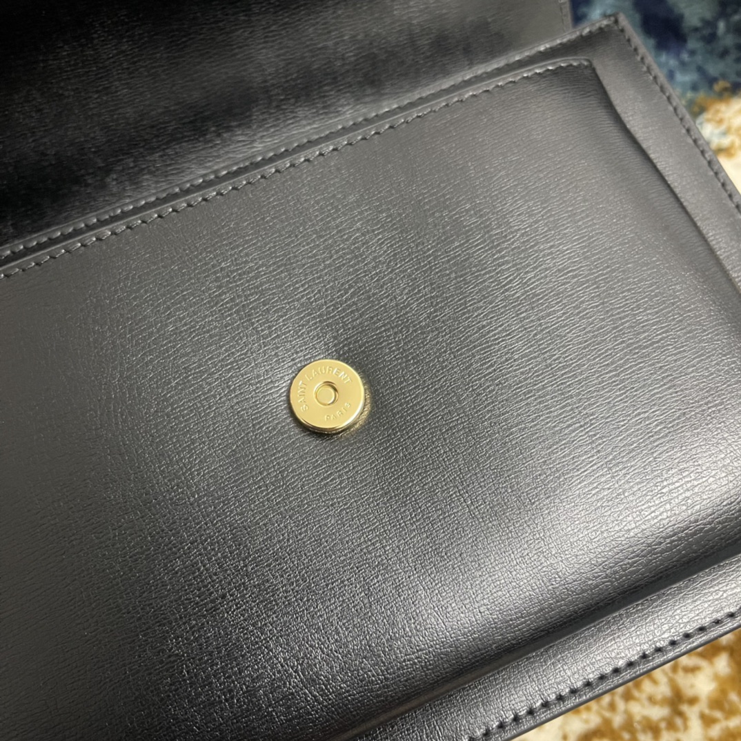 T&uacute;i X&aacute;ch YSL SUNSET 442906 M&agrave;u Đen Kh&oacute;a V&agrave;ng