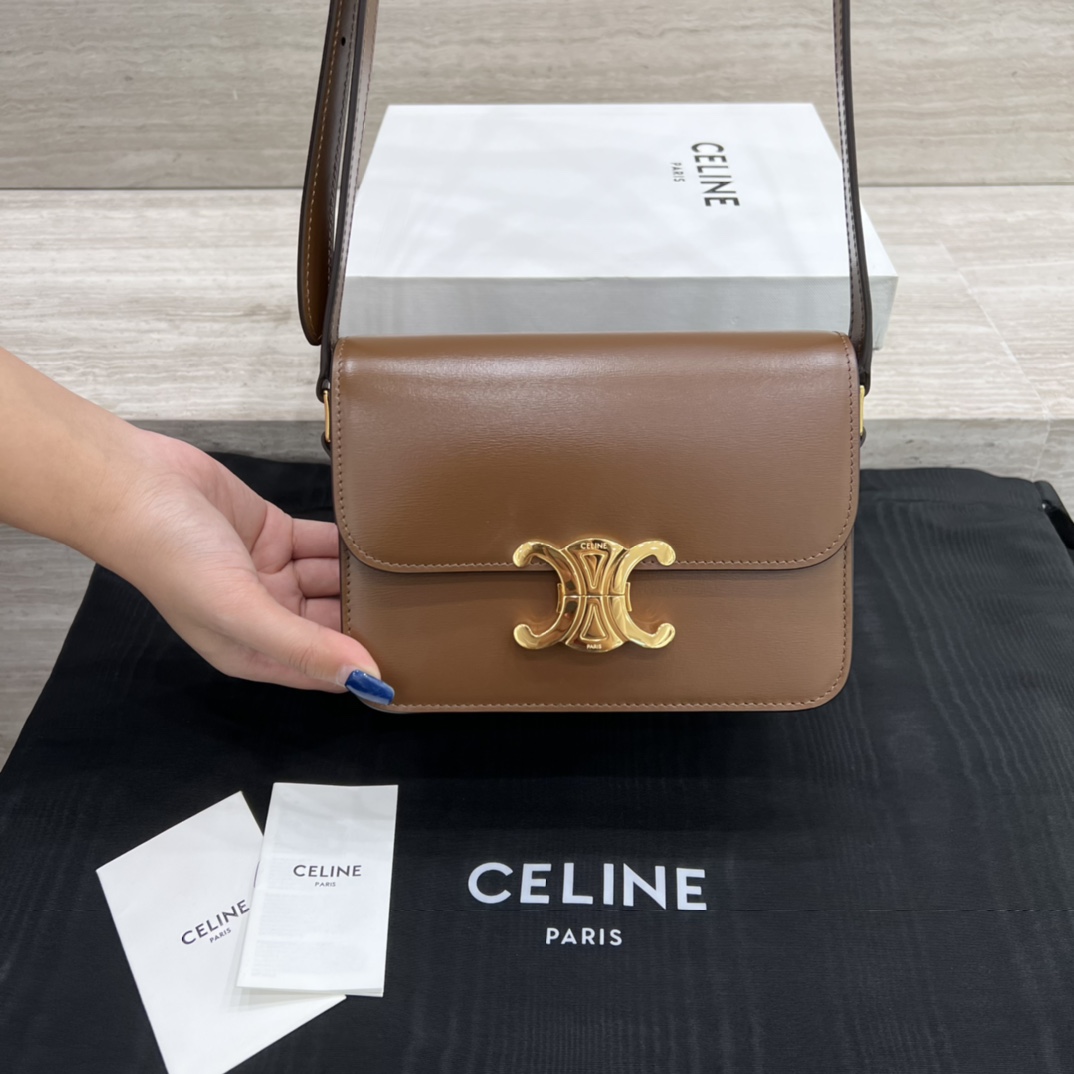Túi Xách Celine Teen Triomphe 188423 Màu Nâu