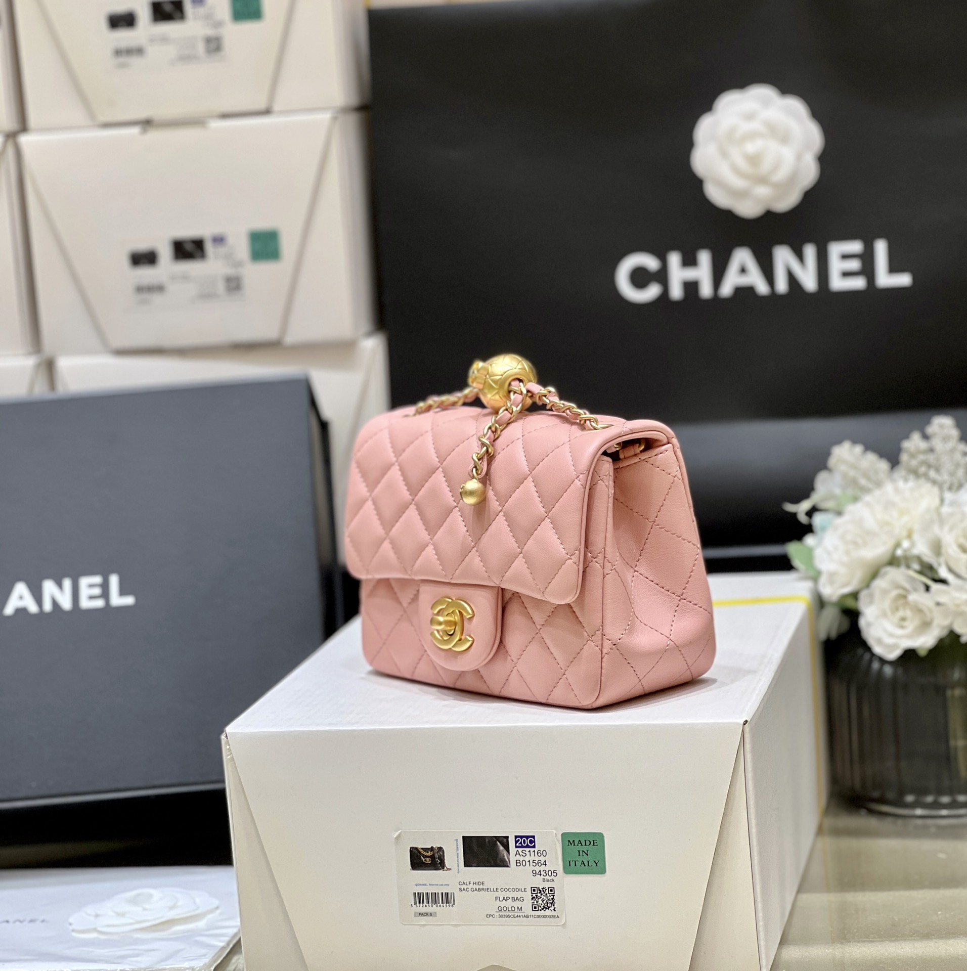 T&uacute;i X&aacute;ch Chanel CF Mini M&agrave;u Hồng AS1786 