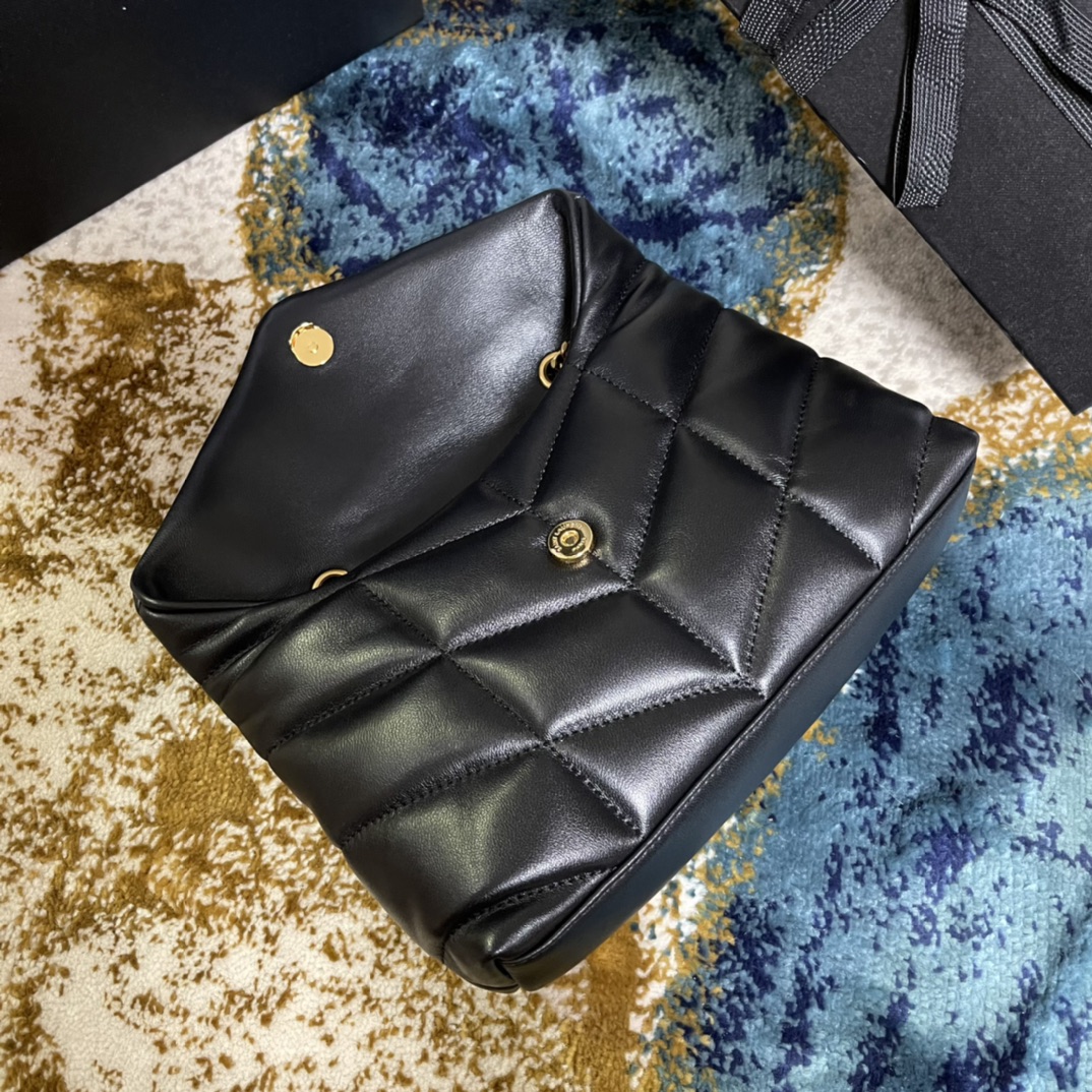 T&uacute;i X&aacute;ch YSL LououPuffer 759337 M&agrave;u Đen Kh&oacute;a V&agrave;ng