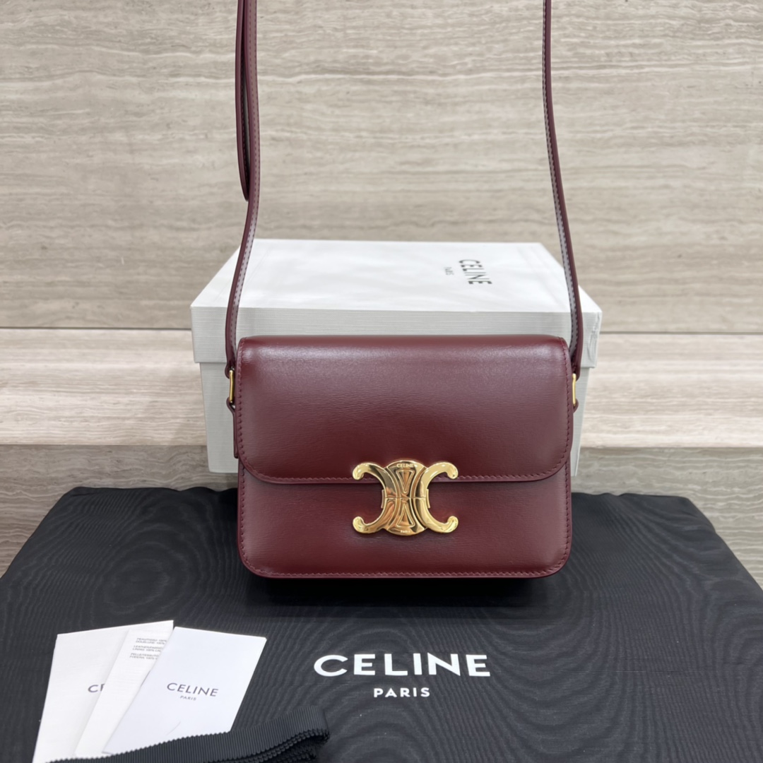 Túi xách Celine Teen Triomphe 188423 màu đỏ đô