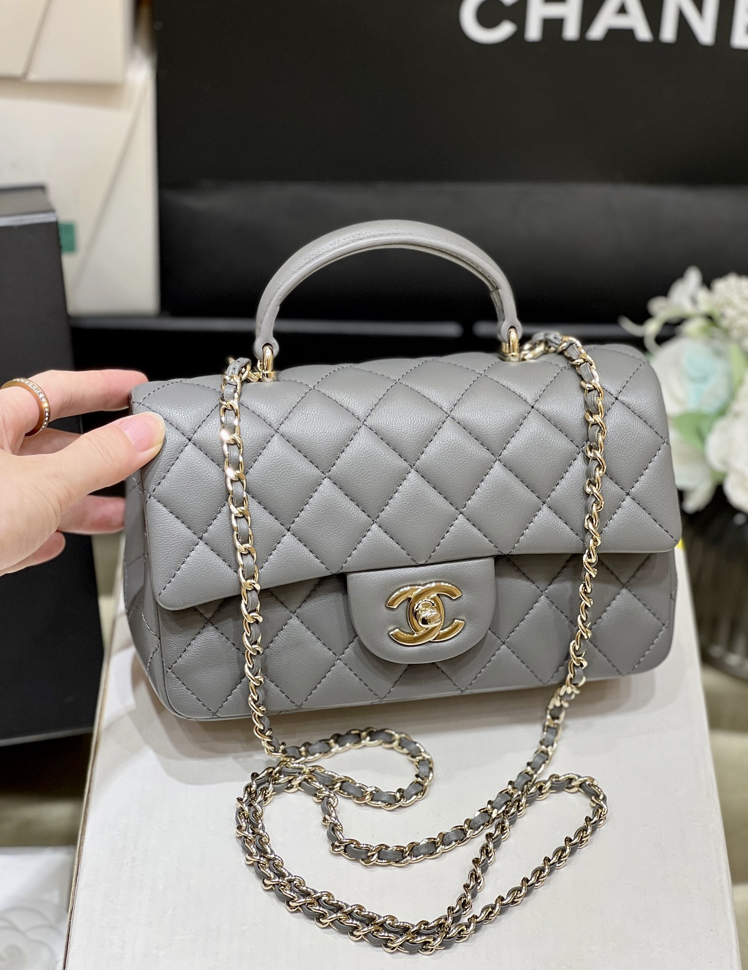 Chanel CF Mini Handle AS2431 (gray)