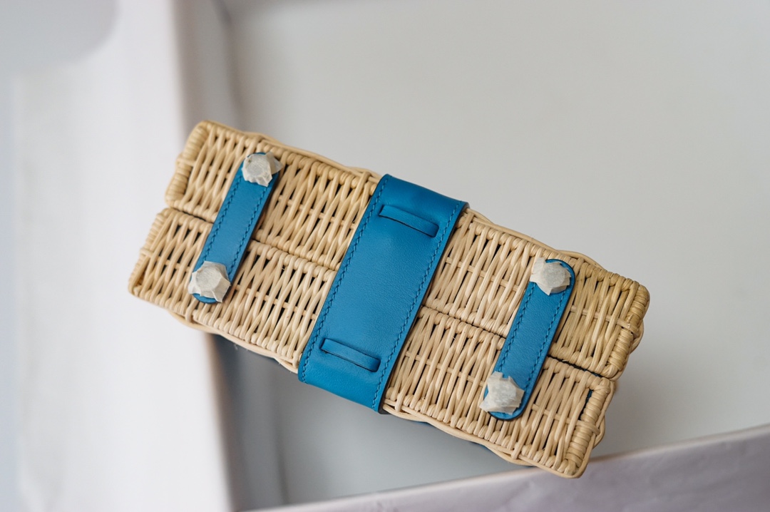 Túi xách  hermes Kelly Picnc màu xanh