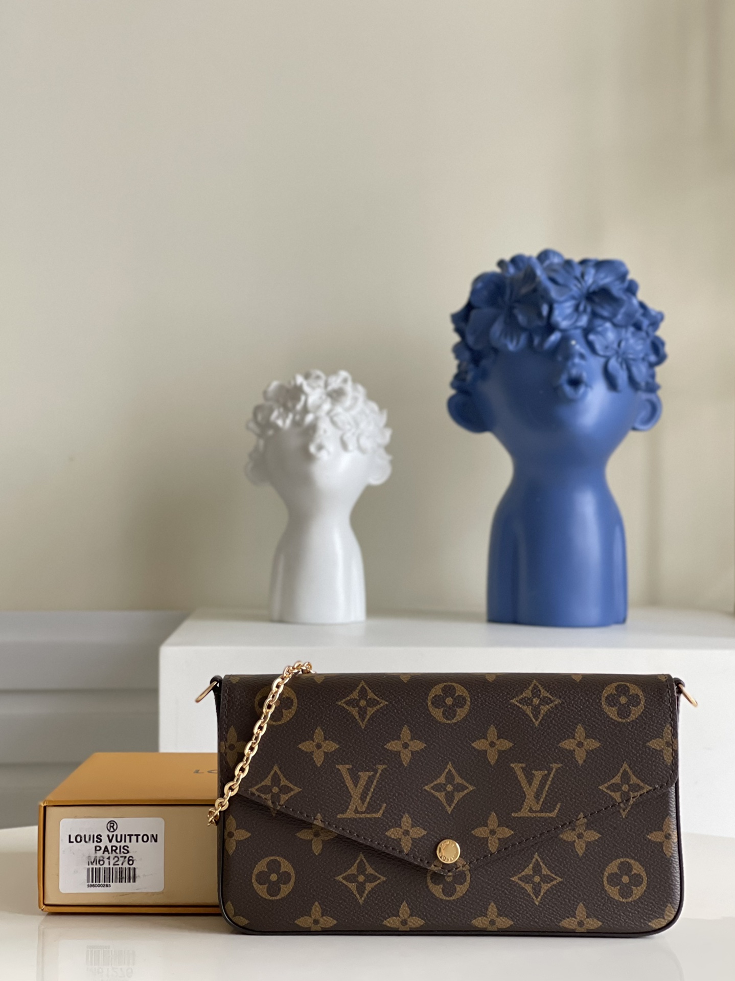Túi Đeo Chéo Nữ Louis Vuitton LV M61276 Félicie Pochette Monogram Màu Nâu