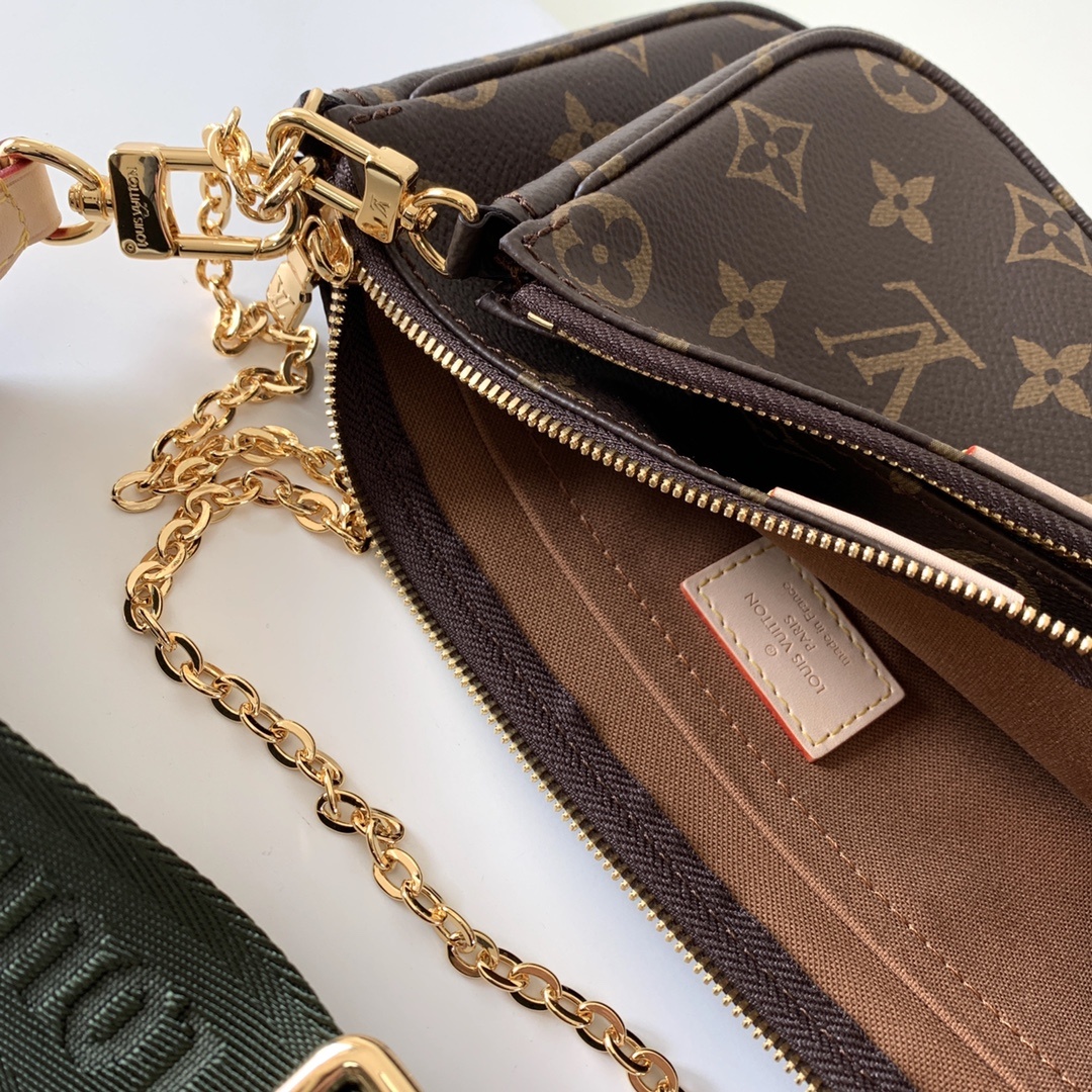 Túi Đeo Chéo Nữ Louis Vuitton LV Multi Pochette Accessoires M44813 Màu Xanh Rêu
