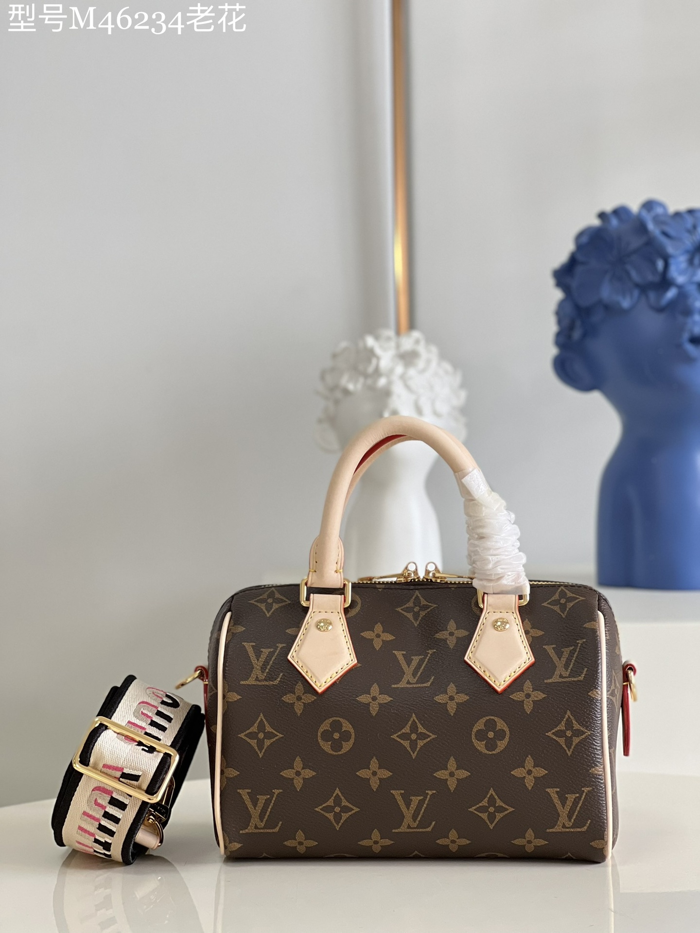 Túi Đeo Chéo Nữ Louis Vuitton LV Speedy Bandoulière 20 Black M46234 Màu Nâu N-HM