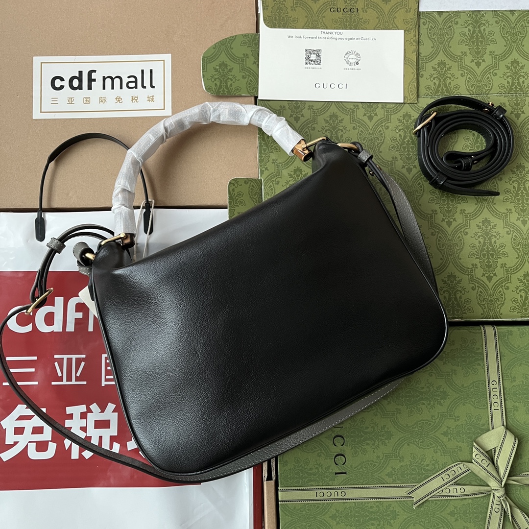 Sac à épaule Gucci Diana taille moyenne 746124 (Black)