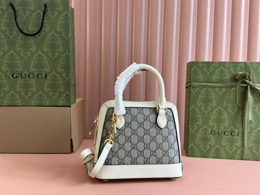 Túi Xách Nữ Mini Gucci Horsebit 1955 640716 Logo Trắng