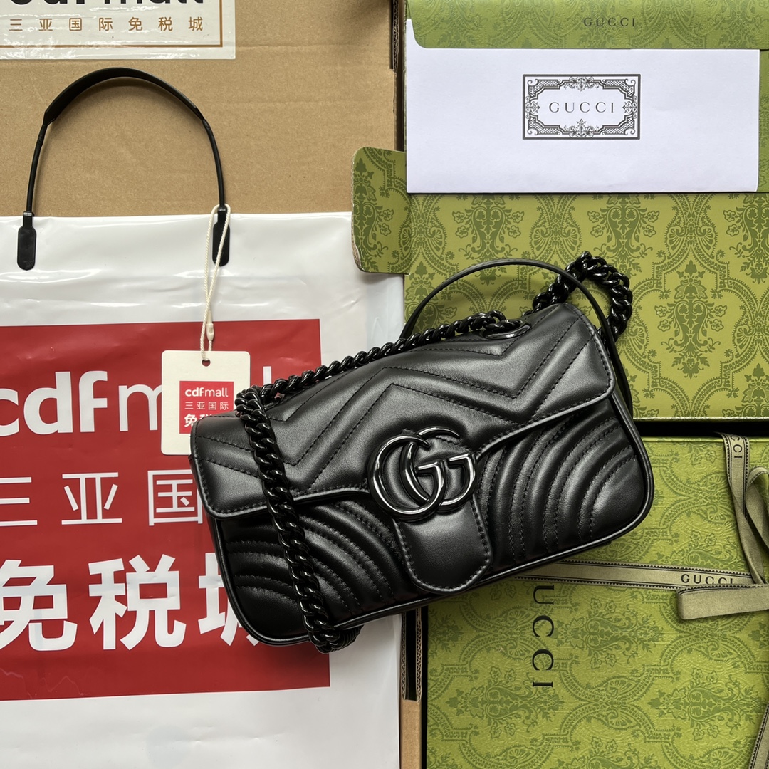 Túi Xách Nữ Mini sac à épaule GG Marmont 446744 Màu Đen