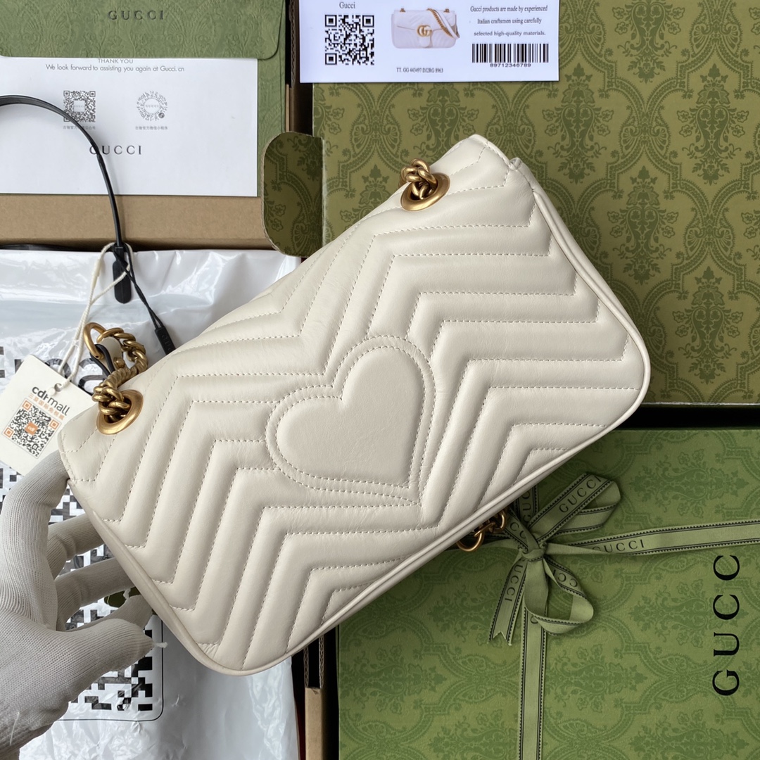 Túi Xách Nữ GG Marmont Petite Taille 443497 Màu Trắng
