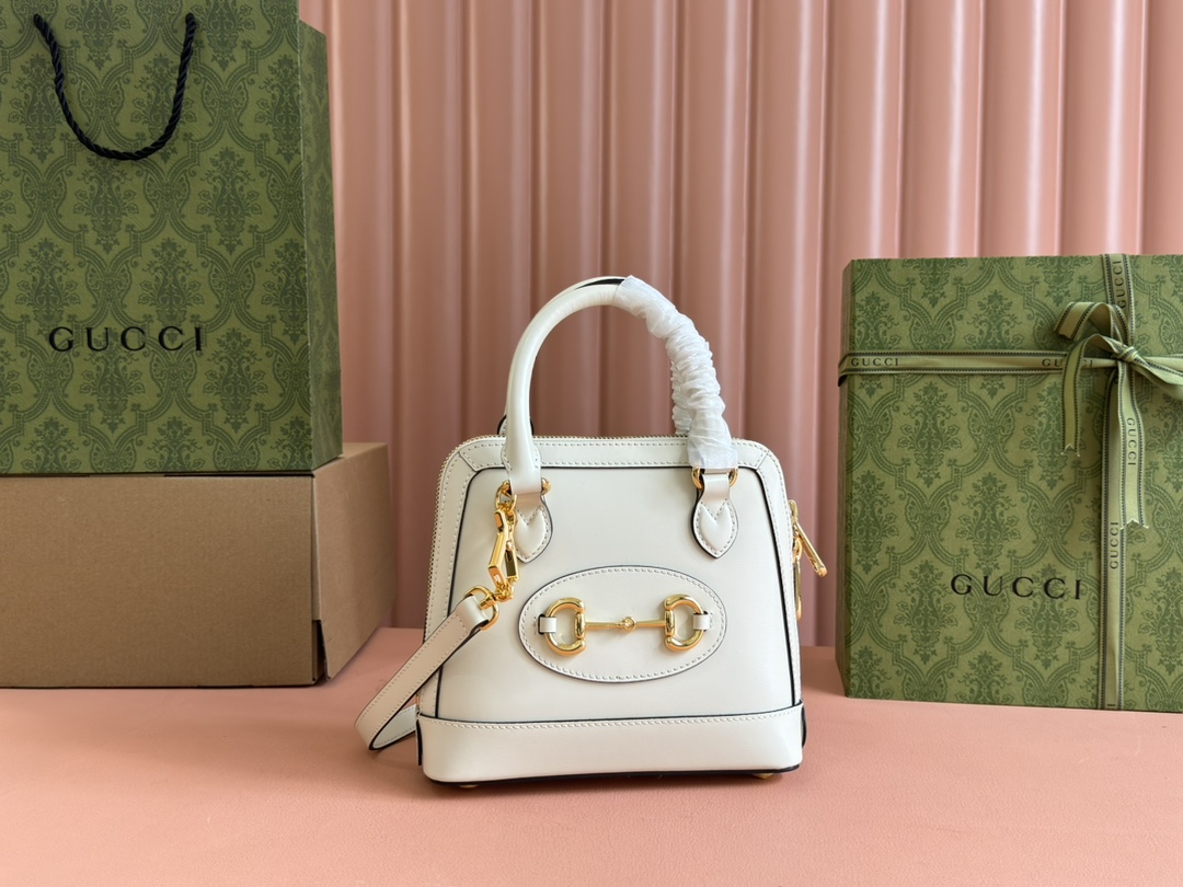 Túi Xách Nữ Mini Gucci Horsebit 1955 640716 Màu Trắng