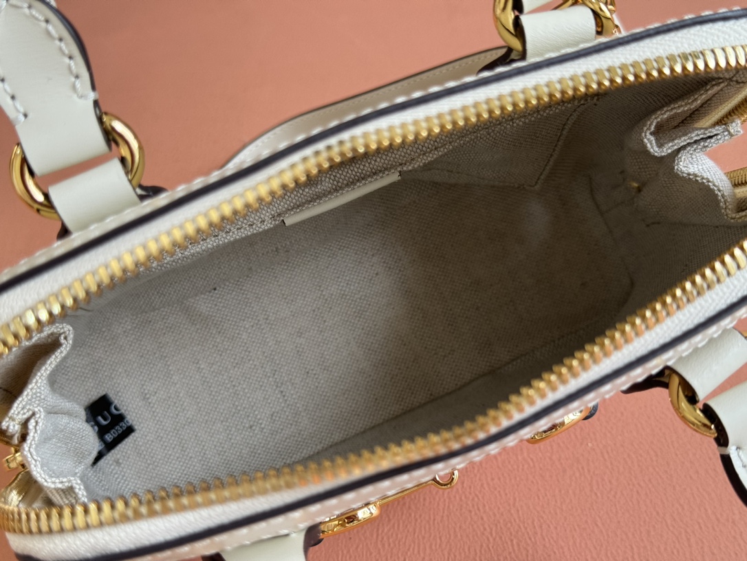 Túi Xách Nữ Mini Gucci Horsebit 1955 640716 Màu Trắng