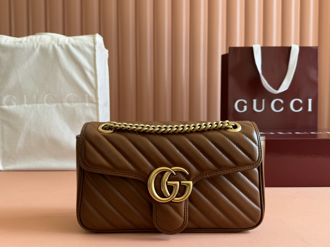 Túi Xách Nữ GG Marmont Petite Taille 443497 Màu Nâu