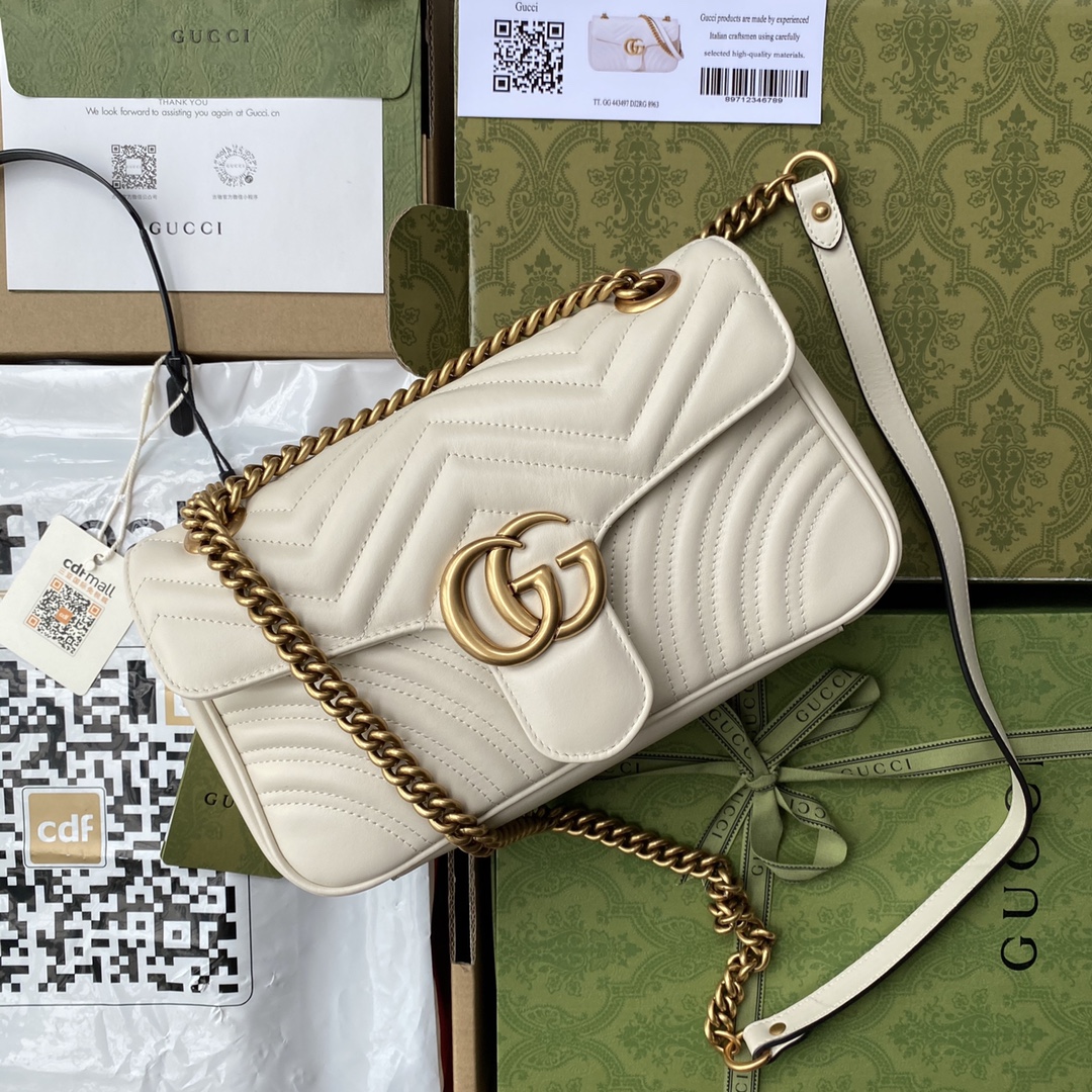 Túi Xách Nữ GG Marmont Petite Taille 443497 Màu Trắng