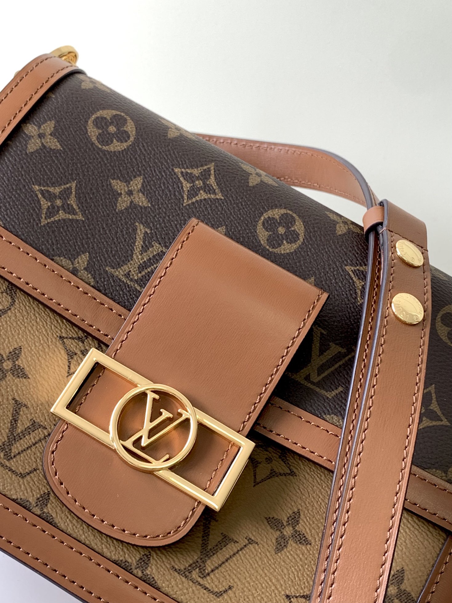 Túi Xách Nữ Louis Vuitton LV Dauphine MM Monogram M45958 Màu Nâu