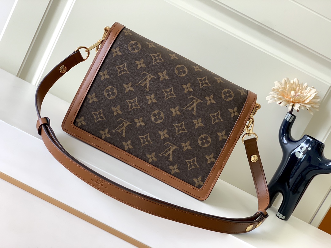 Túi Xách Nữ Louis Vuitton LV Dauphine MM Monogram M45958 Màu Nâu