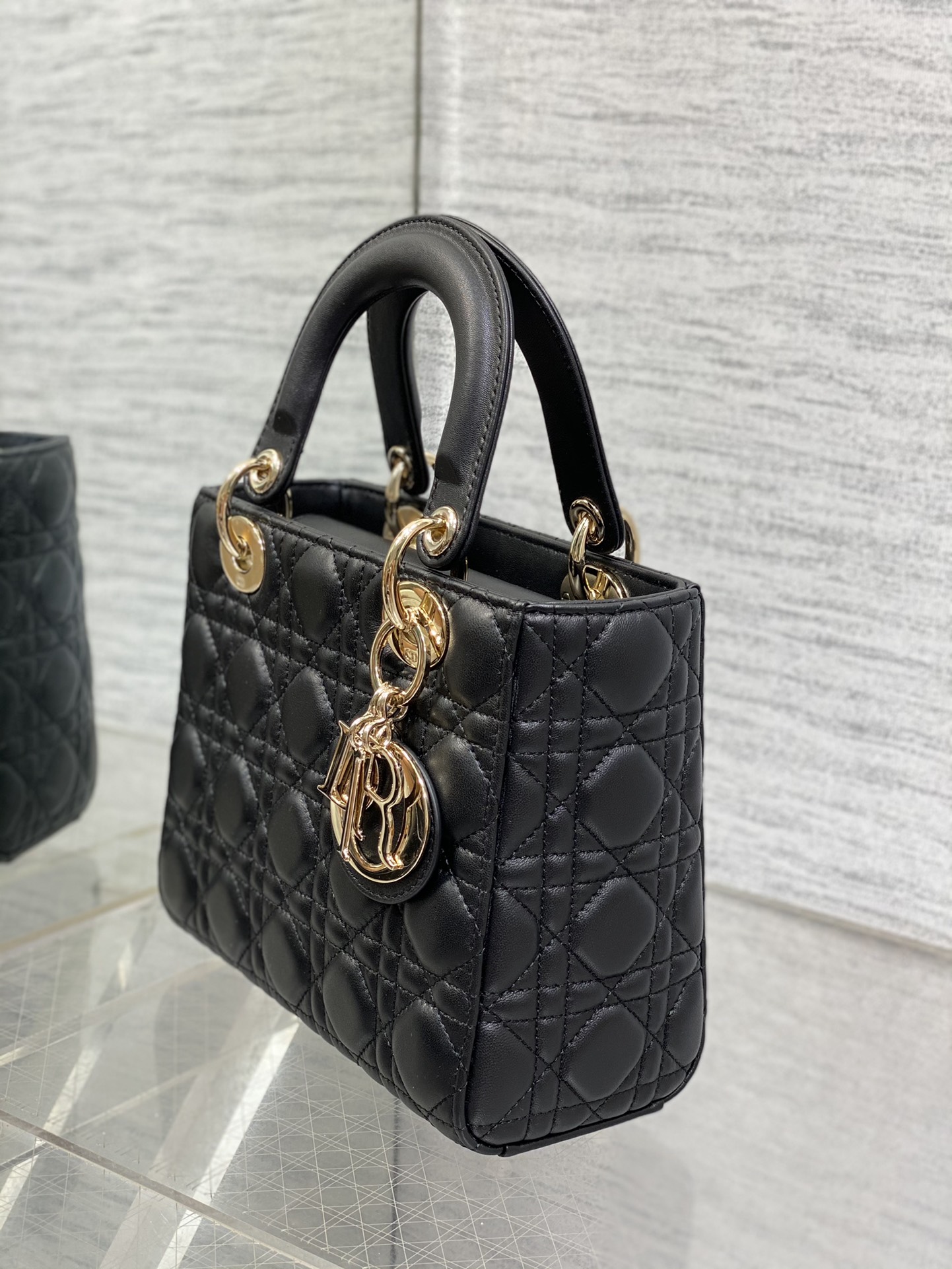 Túi Xách tay Lady Dior Nữ Màu Đen