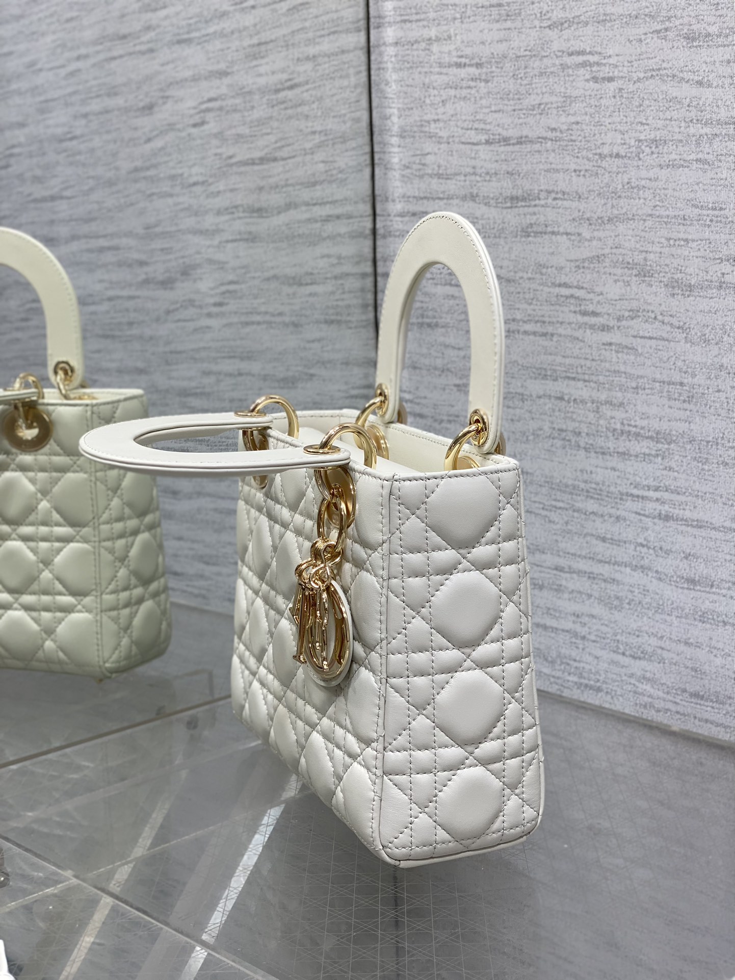 Túi Xách tay Lady Dior Nữ Màu Trắng