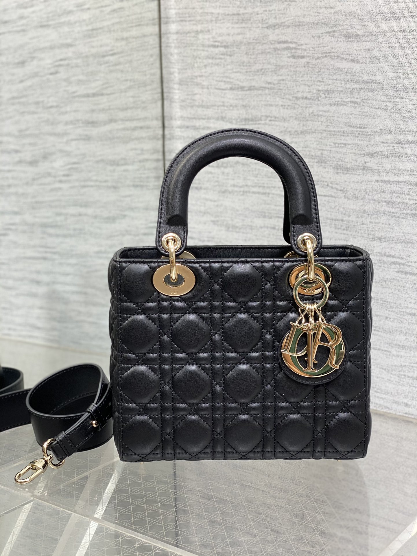 Túi Xách tay Lady Dior Nữ Màu Đen