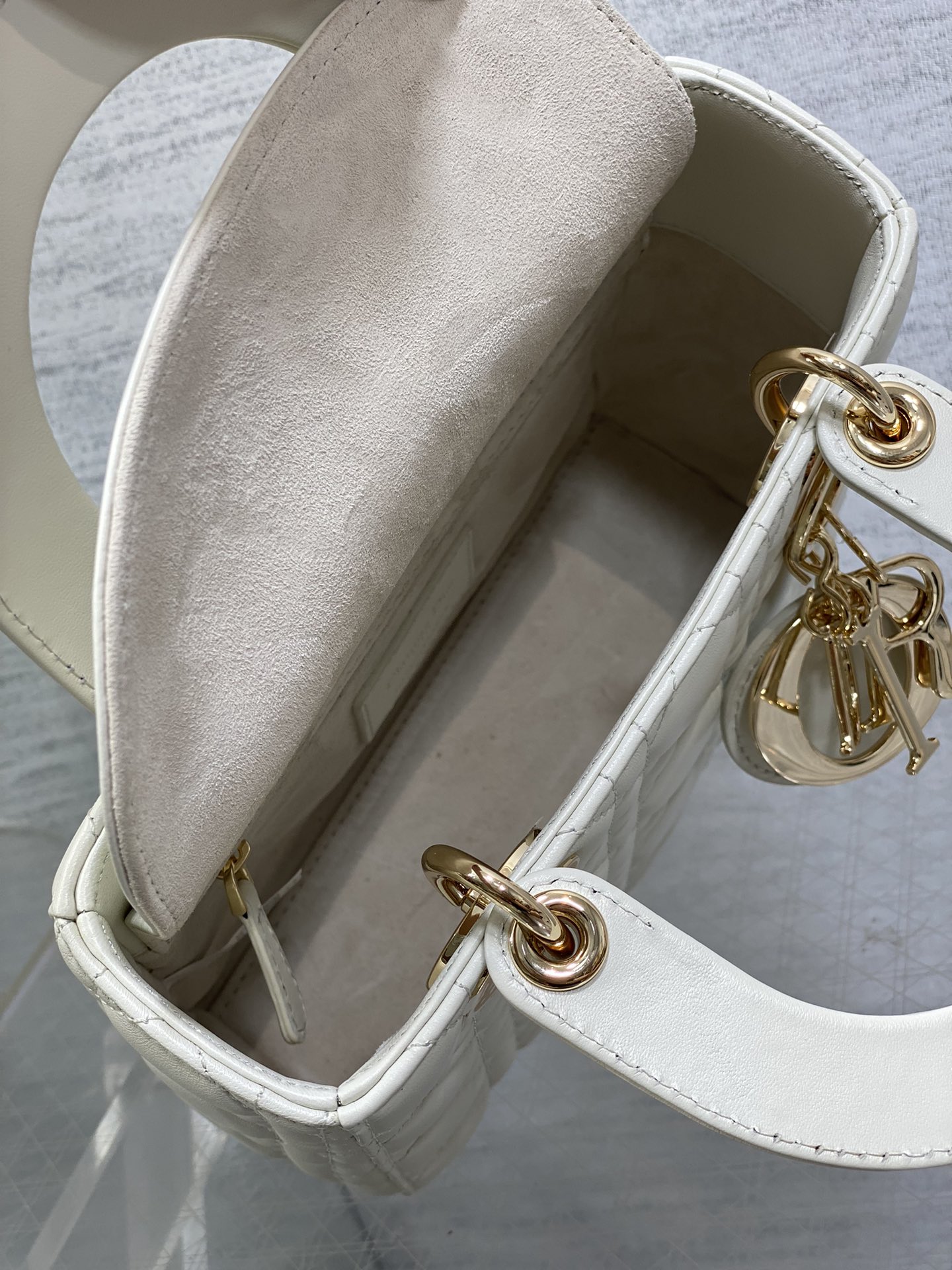 Túi Xách tay Lady Dior Nữ Màu Trắng