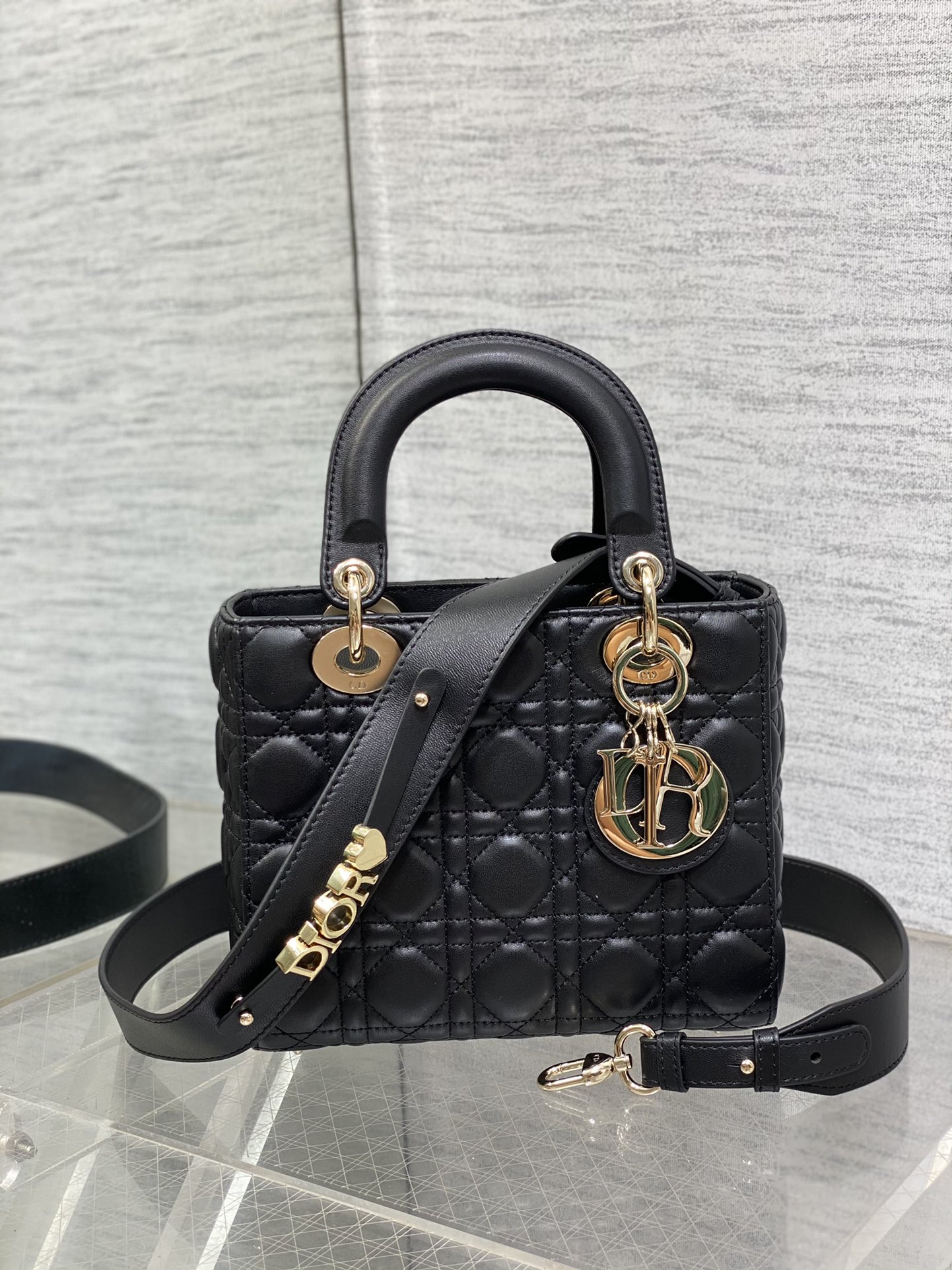 Túi Xách tay Lady Dior Nữ Màu Đen