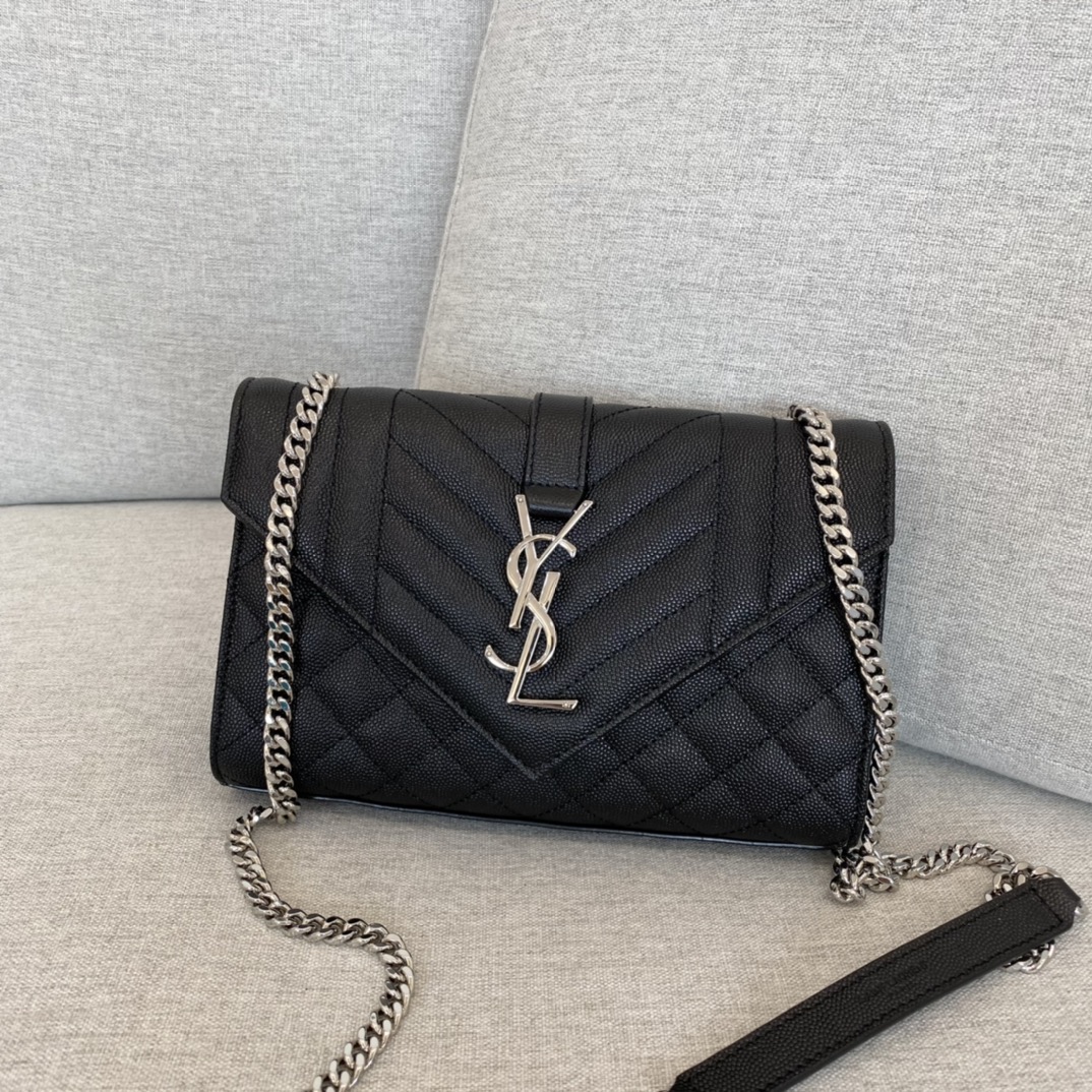 YSLEnveloppe 526286 (Black-silver)