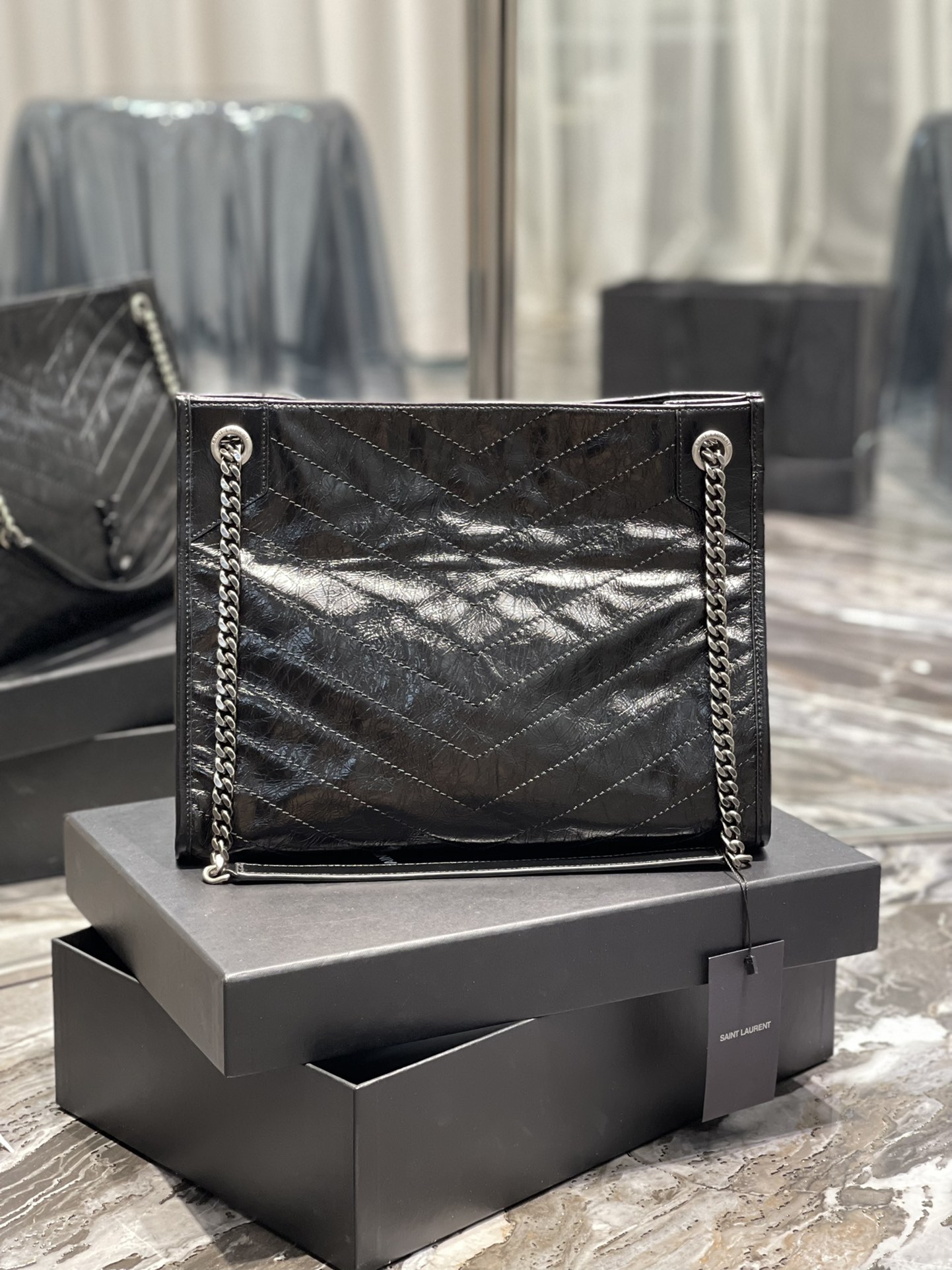 YSL Niki shopping bag 577999 (black)