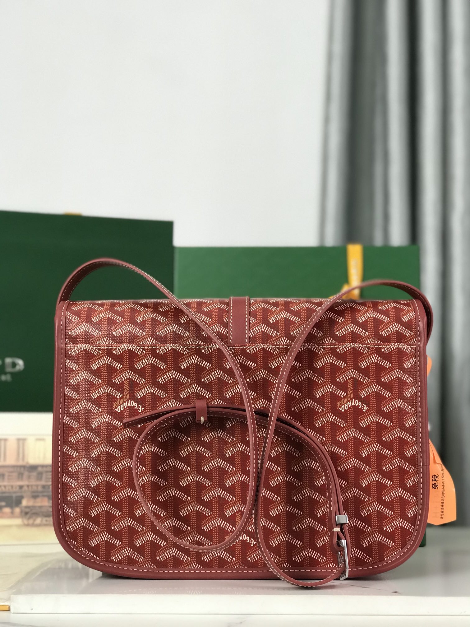 Túi Xách Nam Goyard Belvedere 8023 Màu Đỏ Đô