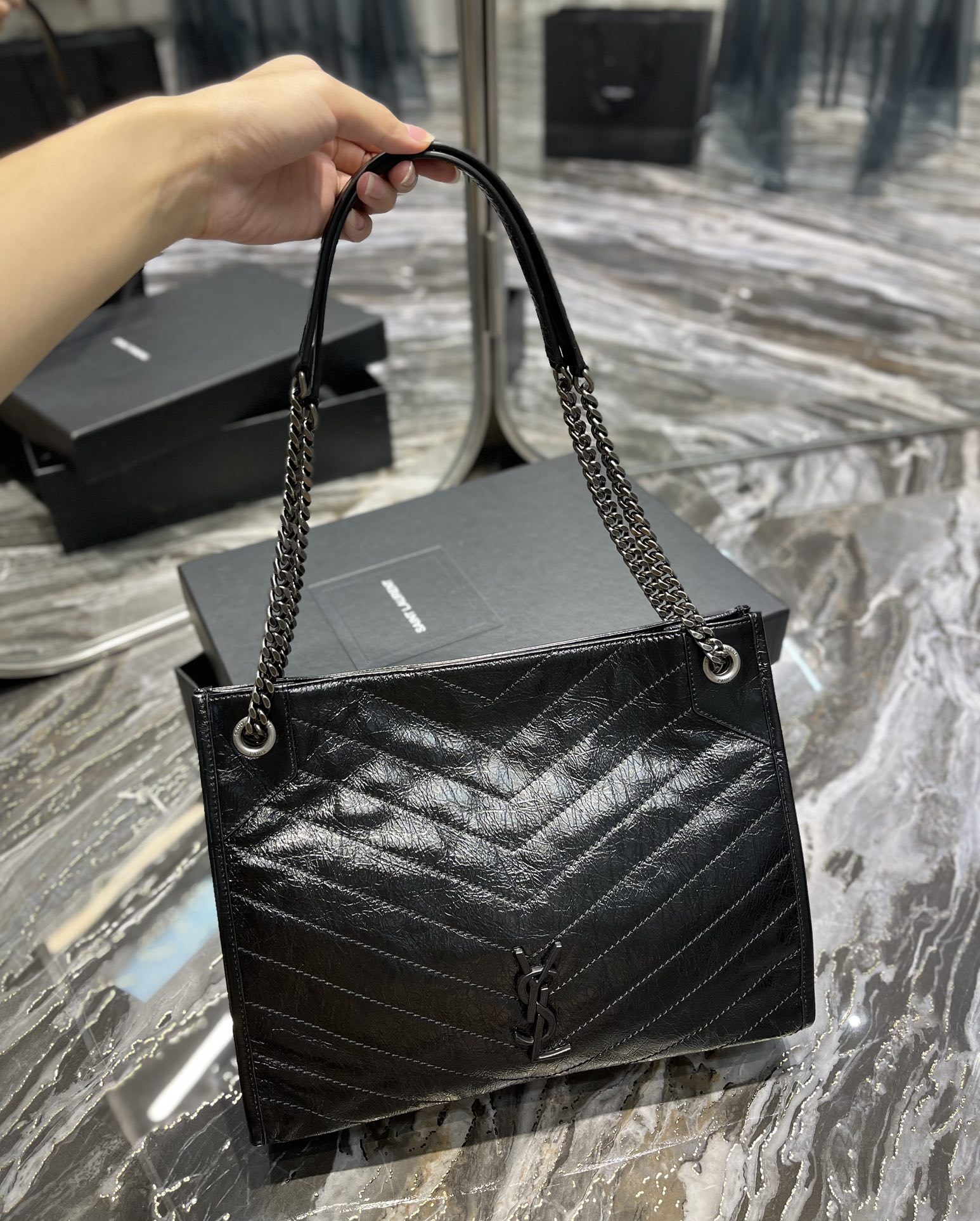 YSL Niki shopping bag 577999 (black)