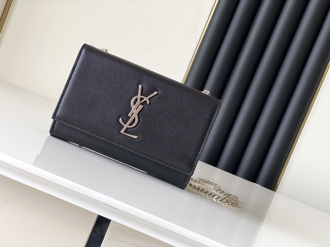 Túi Xách YSL KATE 377629 Màu Đen Khóa Bạc