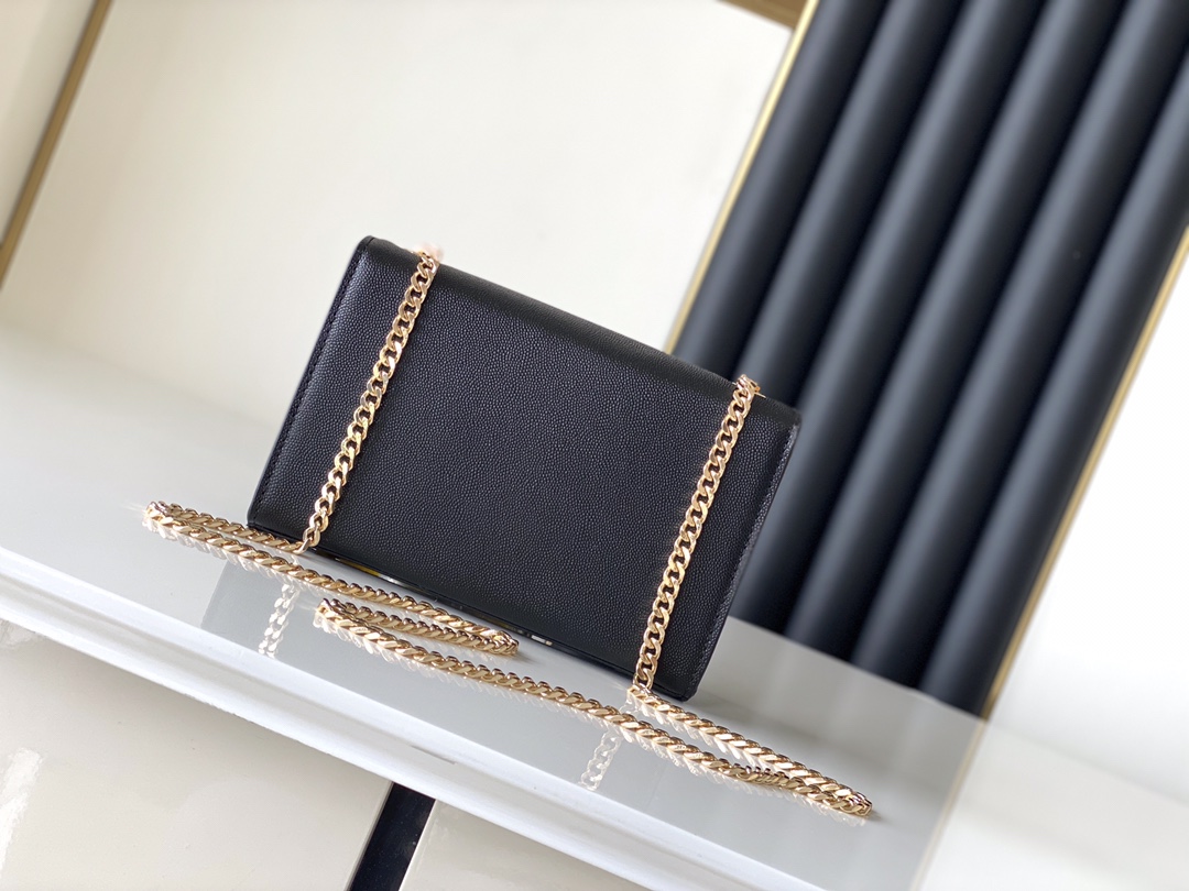 Túi Xách Nữ YSL KATE 377629 Màu Đen Khóa Vàng
